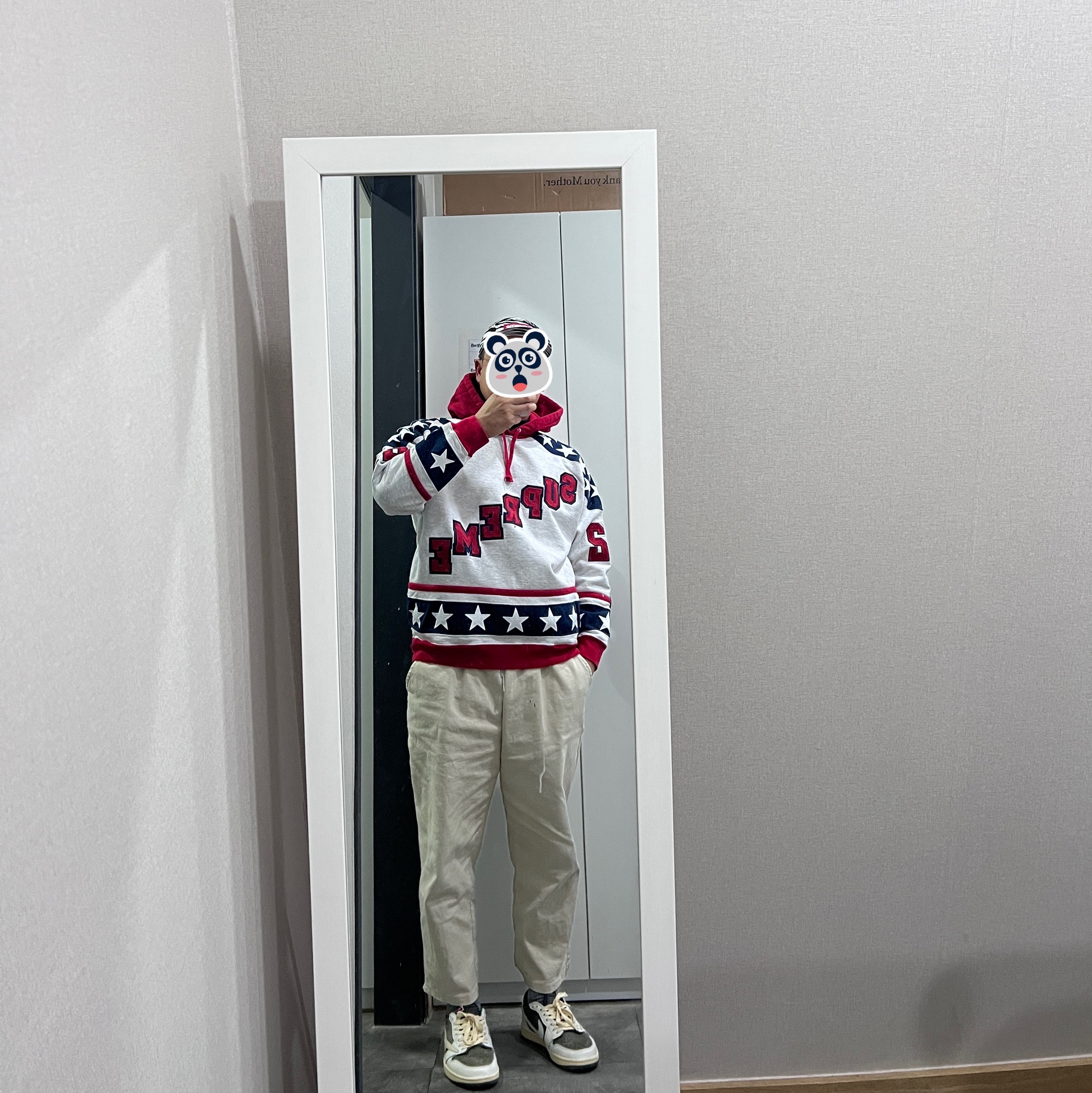 Supreme Hockey Hooded Sweatshirt Ash Grey - 22FW 착용 스타일 - 2