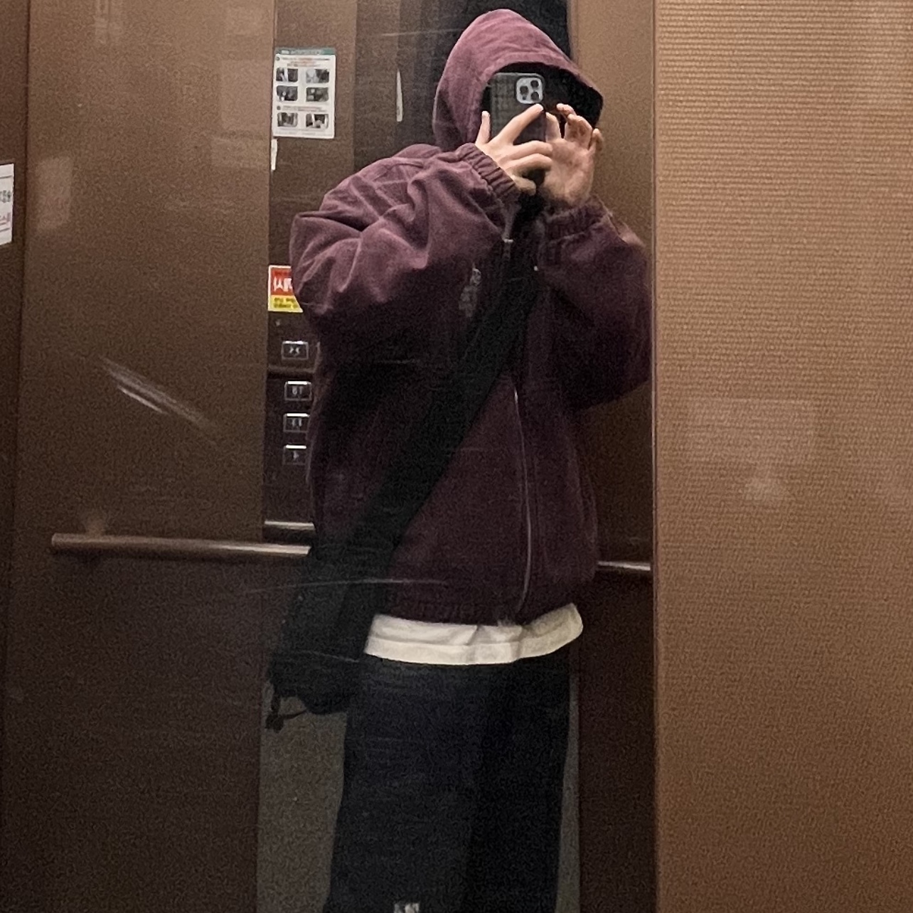 Stussy Canvas Insulated Work Jacket Purple 착용 스타일 - 2