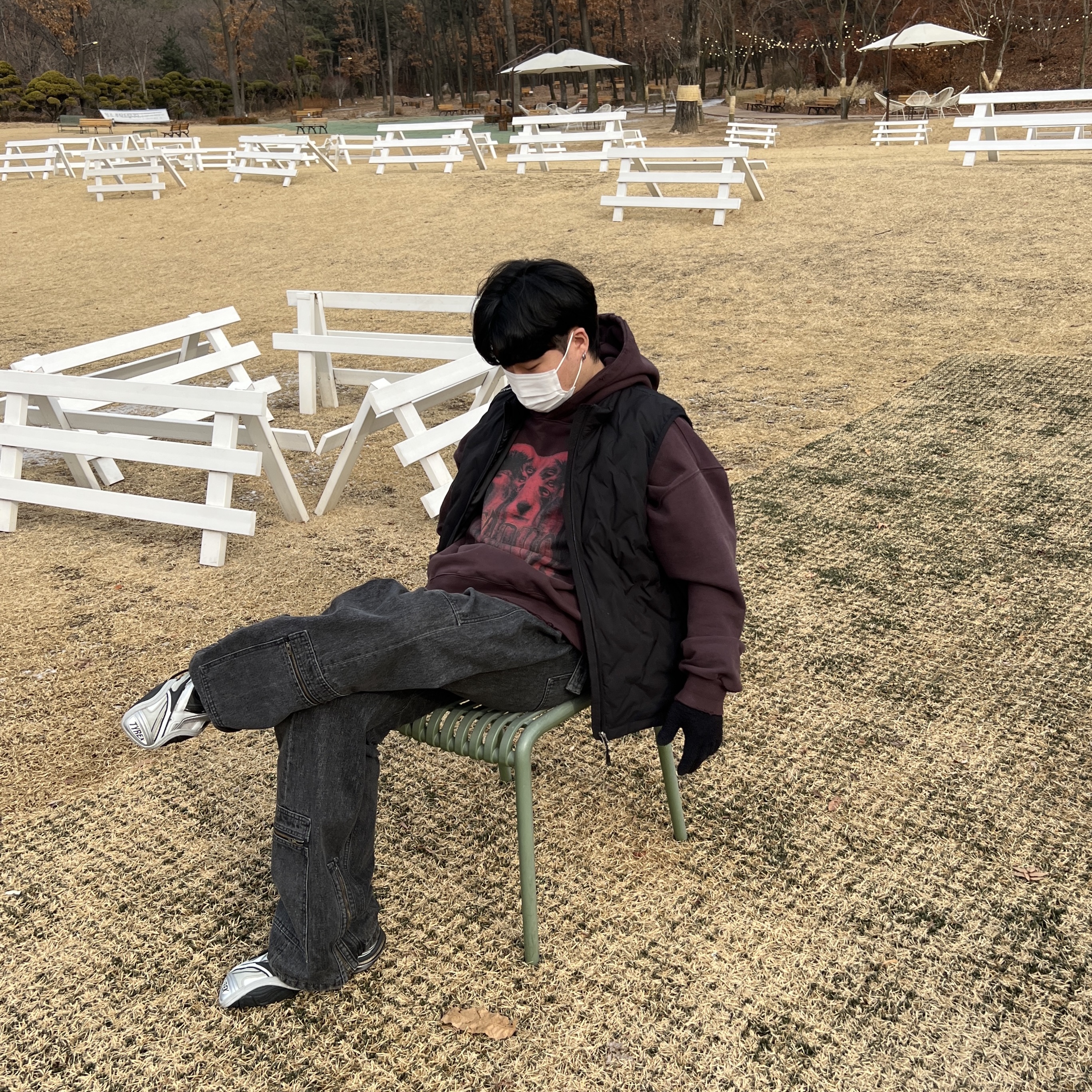 Undermycar Perdition Oglavaeil Hoodie Ox Blood - 22FW, Balenciaga Tyrex Sneakers Black Grey 착용 스타일 - 3