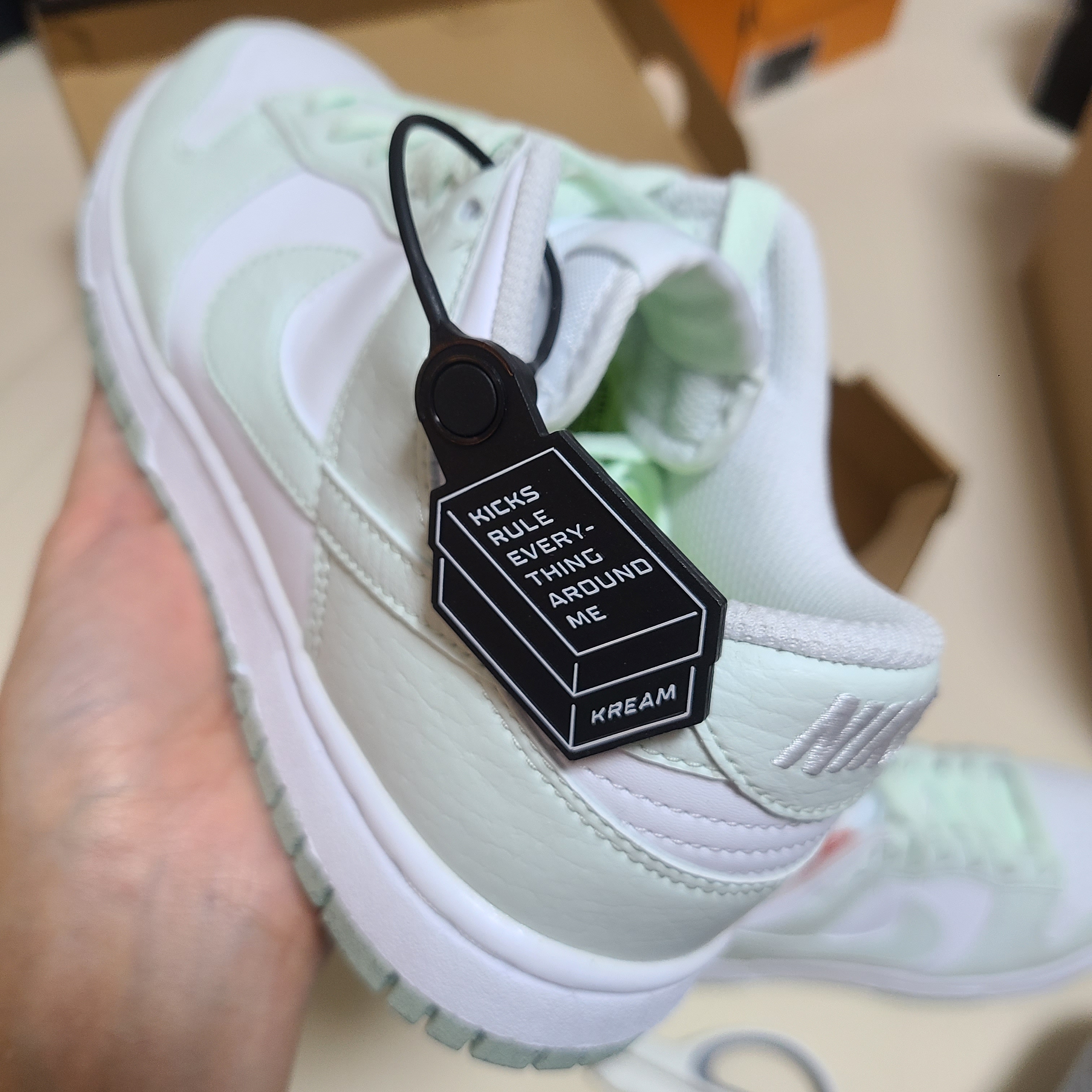 (W) Nike Dunk Low Next Nature Barely Green and White 착용 스타일