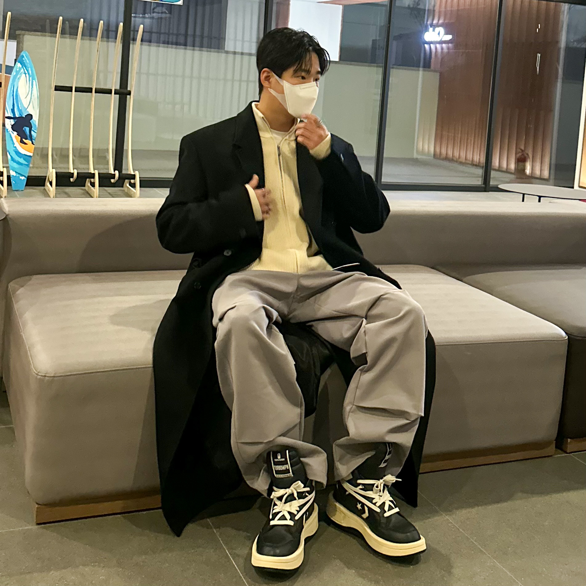 Converse x Drkshdw Turbowpn Black Cream 착용 스타일 - 1