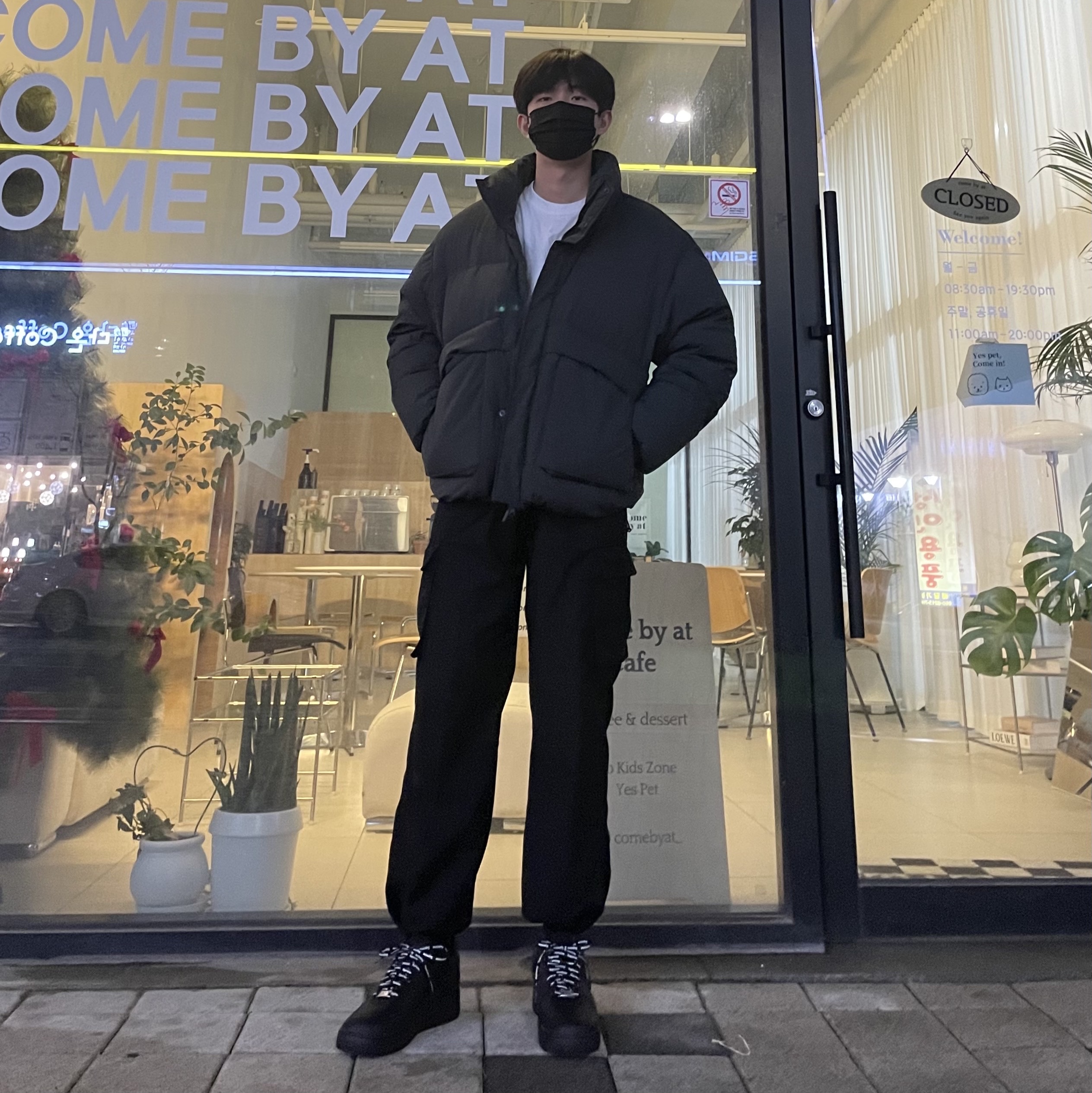Nike x Supreme Air Force 1 Low Black 착용 스타일