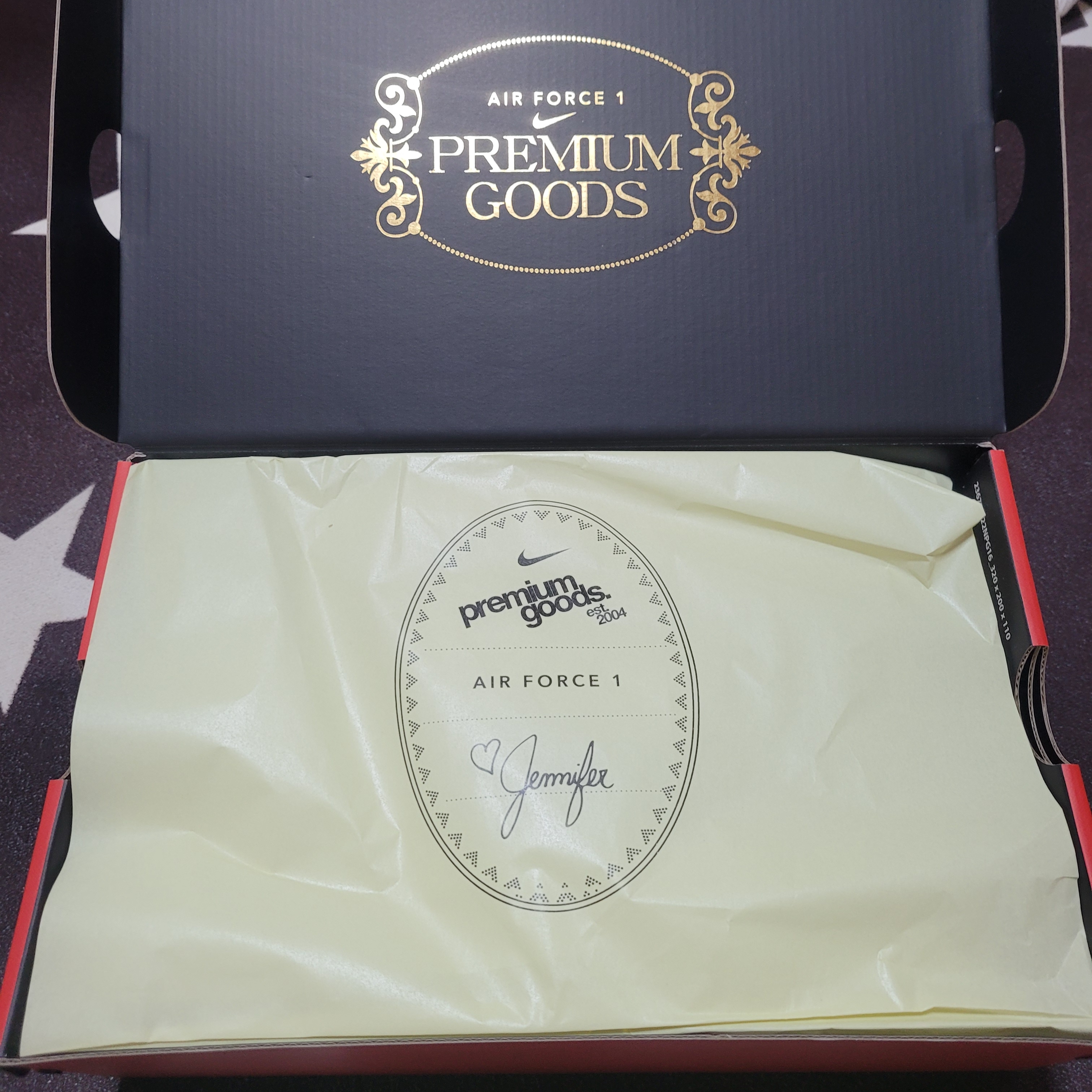 (W) Nike x Premium Goods Air Force 1 Low Black Sand 착용 스타일 - 1