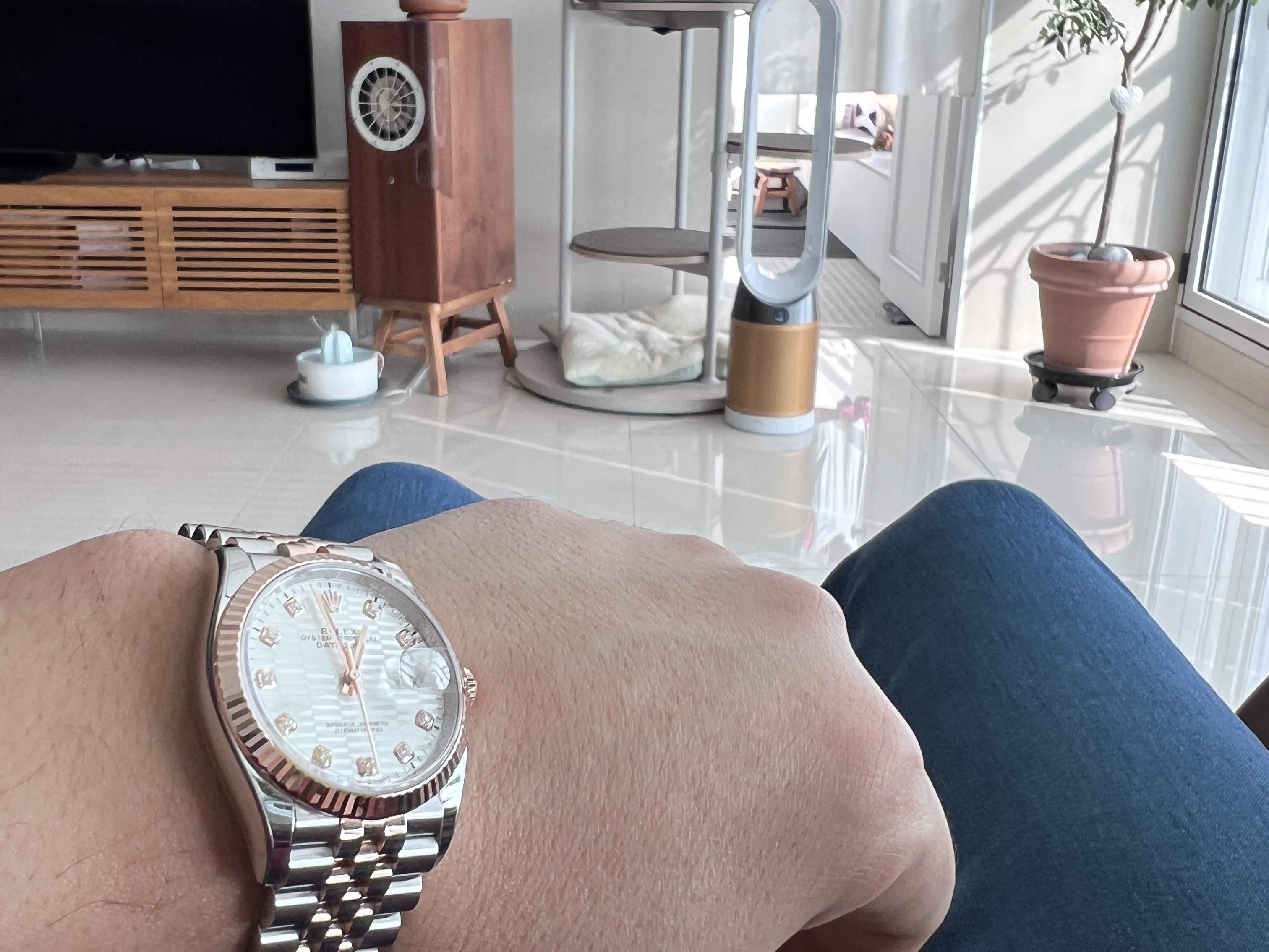 Rolex Datejust 36mm 126231 MoP Diamond-Set Jubilee 착용 스타일