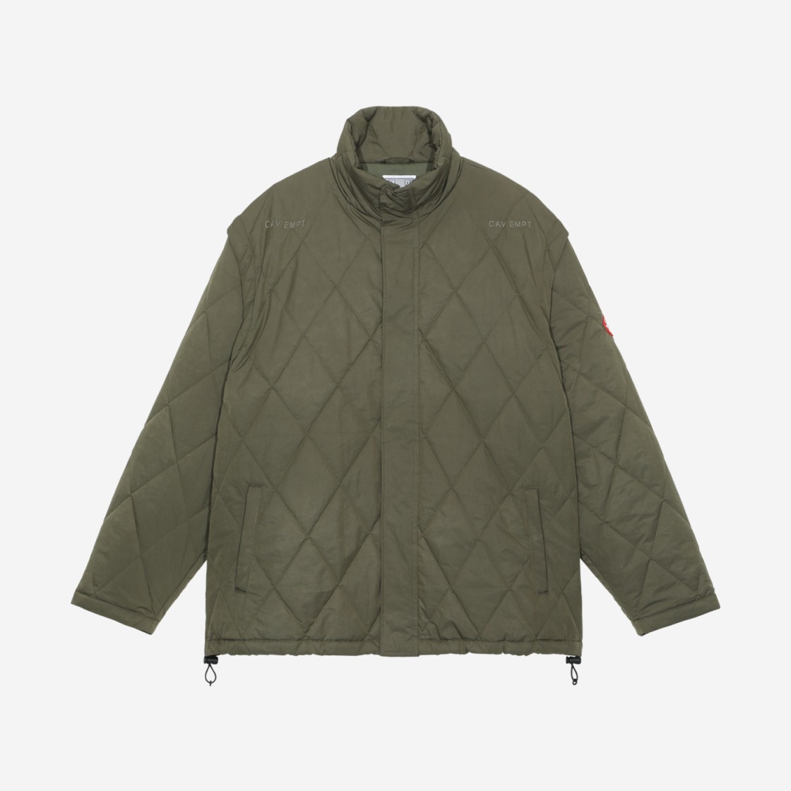 Cav Empt Detach Sleeve Quilt Jacket Olive - 23SS 상세 이미지 1