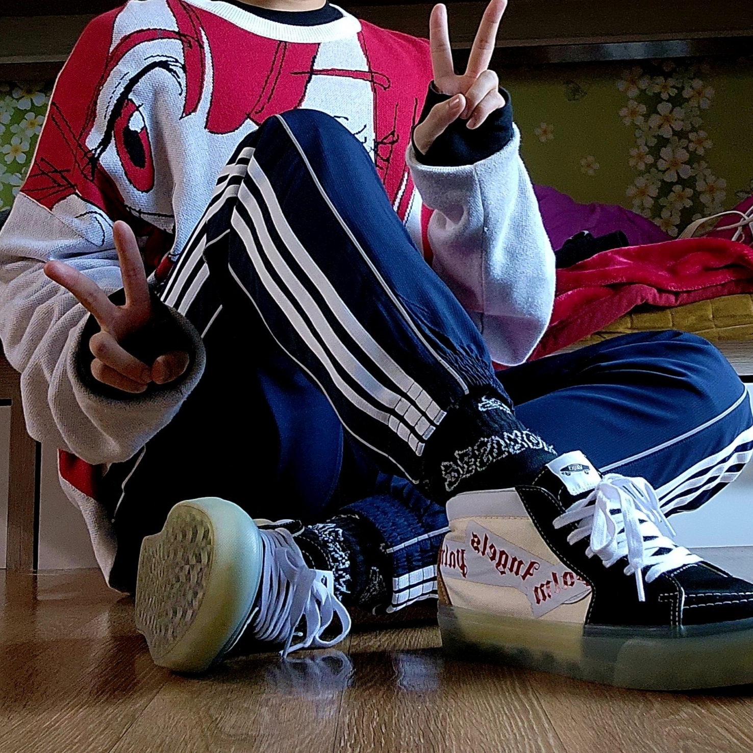 Vans Vault x Palm Angels Sk8-Mid VLT LX Black 착용 스타일
