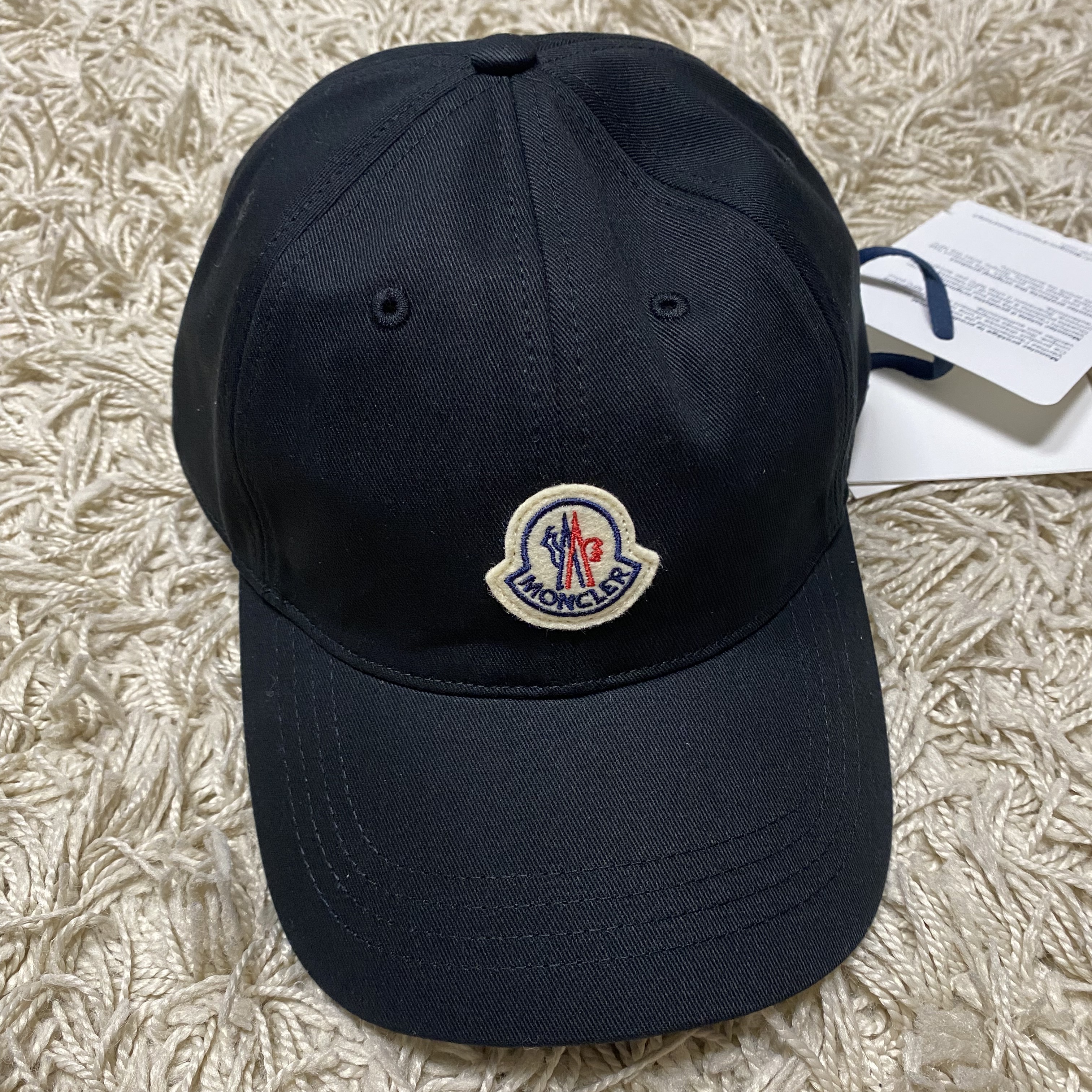 Moncler Logo Baseball Cap Optical Black - 22SS 착용 스타일 - 1