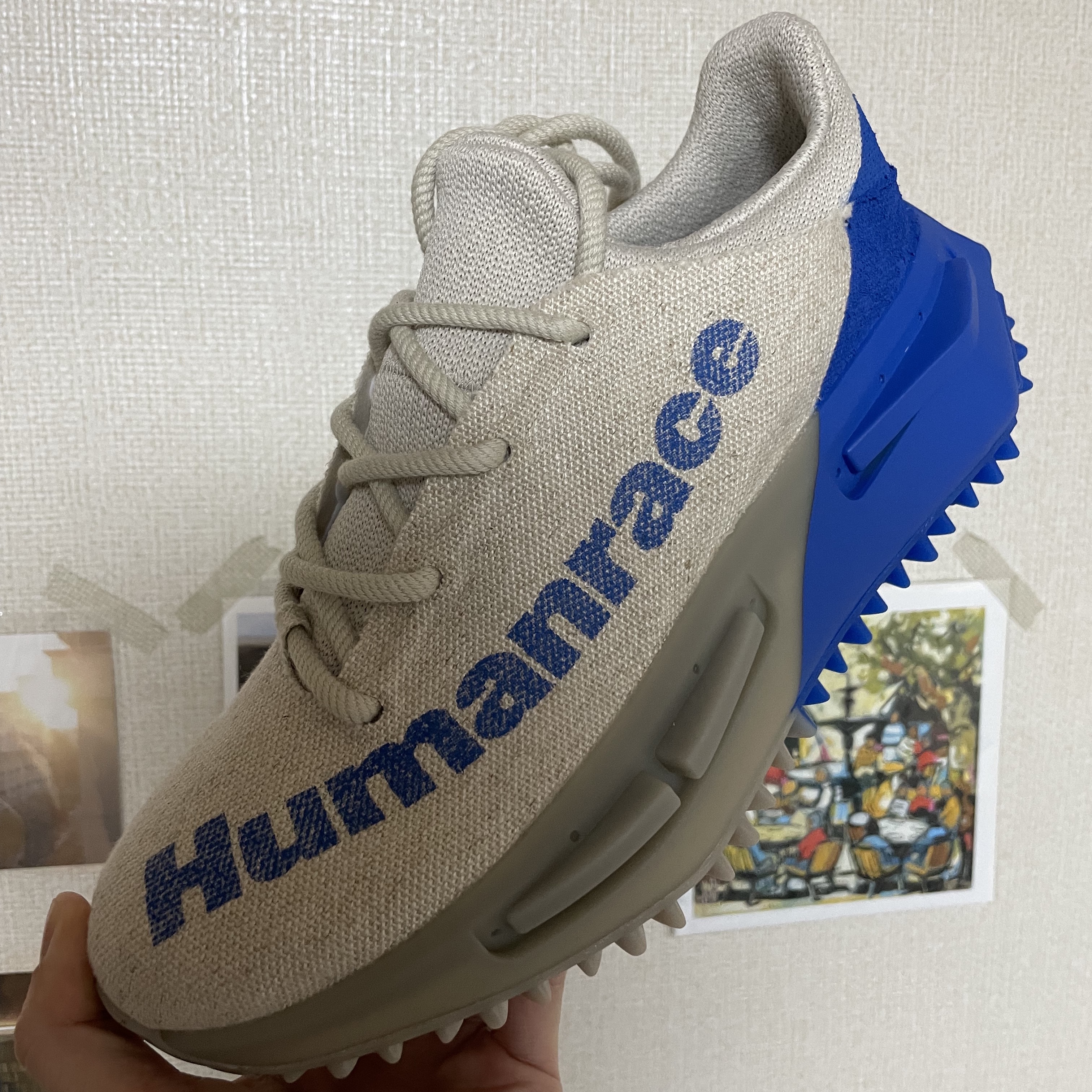 Adidas x Pharrell Williams Humanrace NMD S1 Mahbs Light Brown Bold Blue 착용 스타일