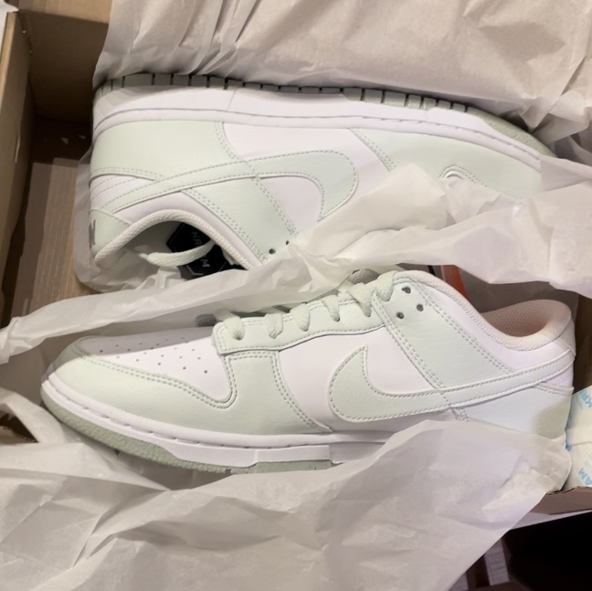 (W) Nike Dunk Low Next Nature Barely Green and White 착용 스타일
