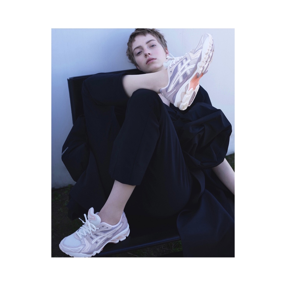 (W) Asics Gel-Kayano 14 White Peach Cream 착용 스타일 - 1