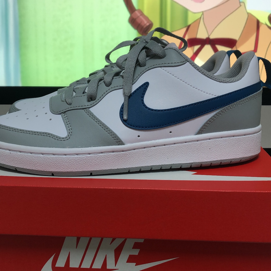 (GS) Nike Court Borough Low 2 Light Smoke Grey 착용 스타일