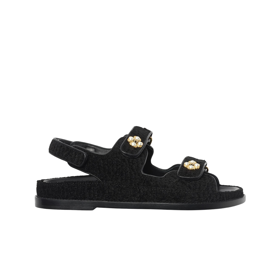 (W) 샤넬 샌들 트위드 & 블랙