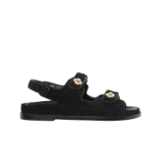 (W) Chanel Sandals Tweed & Black