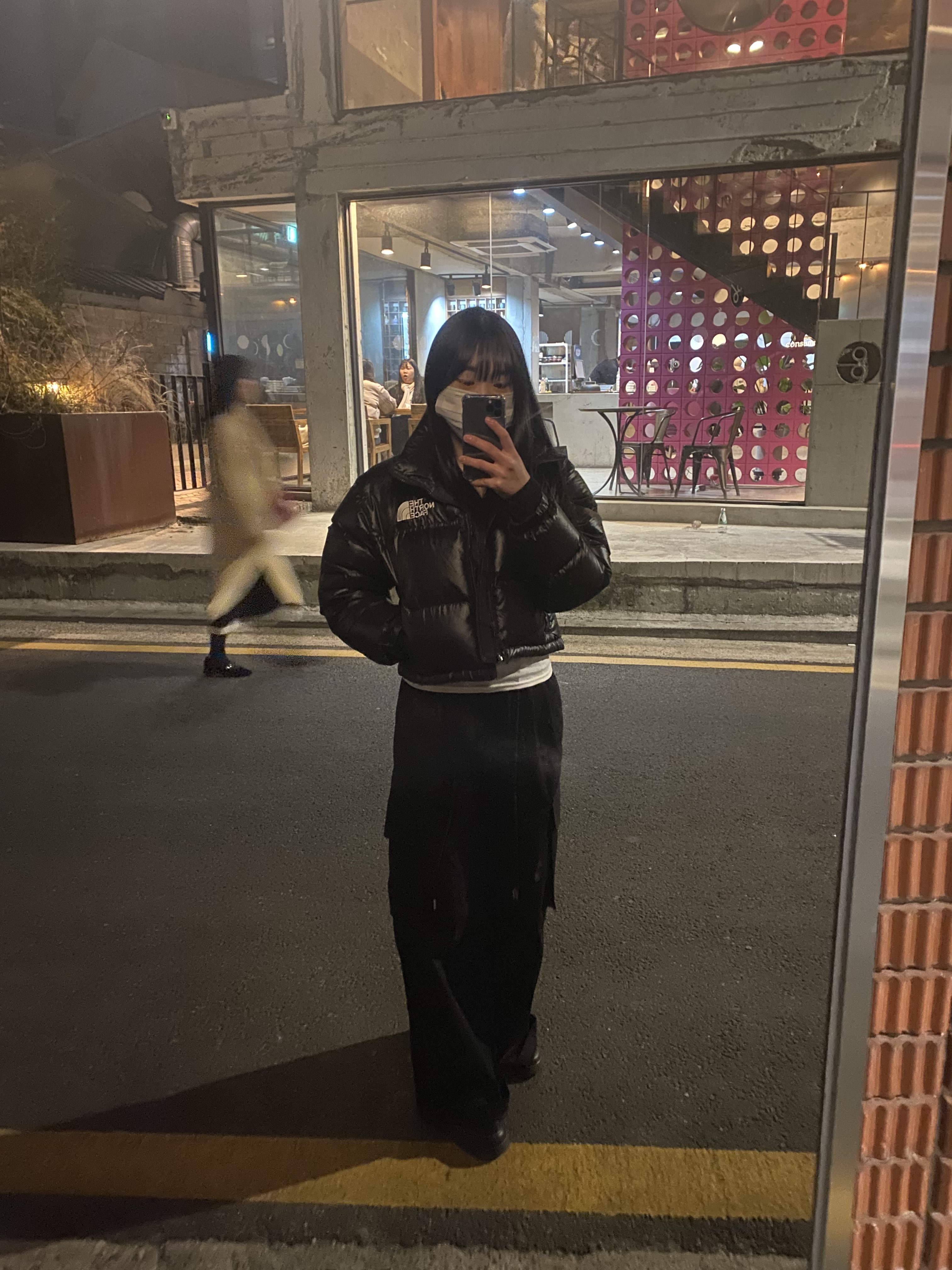 (W) The North Face Nuptse Short Jacket Black, Nike x Supreme Air Force 1 Low Black 착용 스타일 - 4
