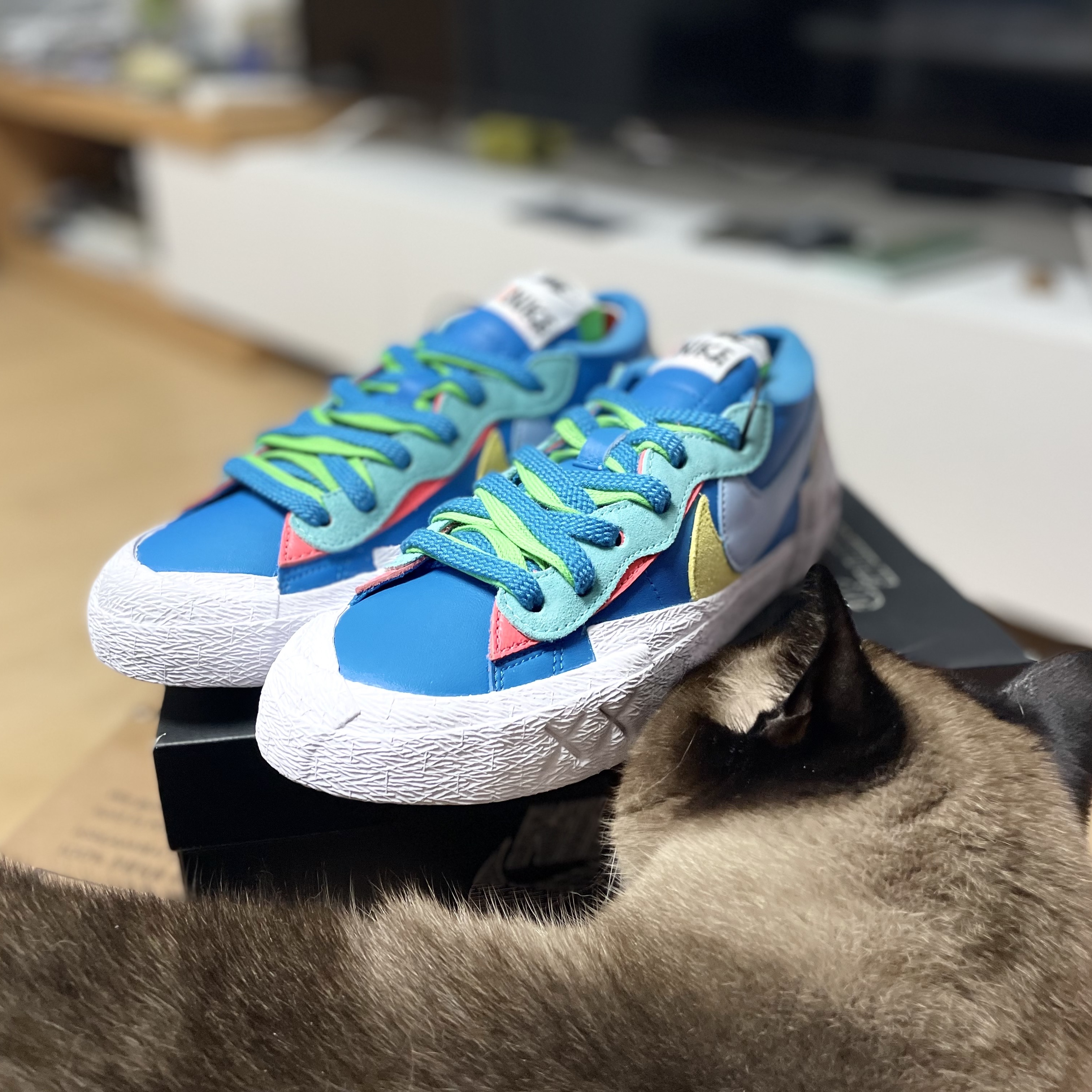 Nike x Sacai x Kaws Blazer Low Neptune Blue 착용 스타일