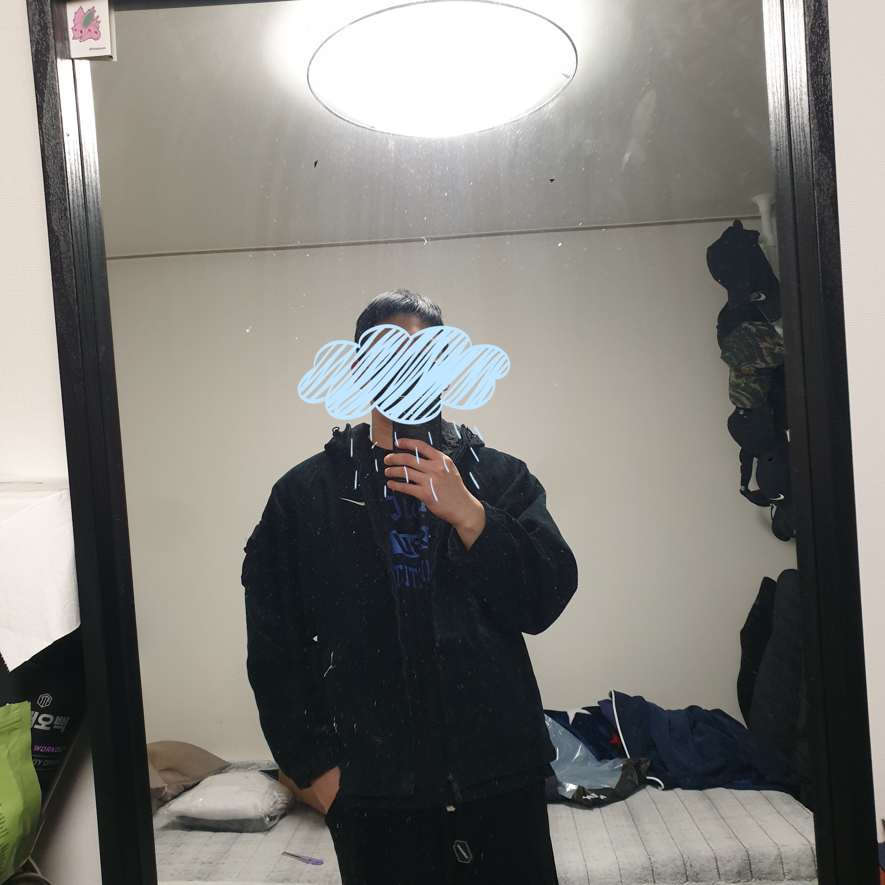 Supreme x Nike Arc Corduroy Hooded Jacket Black - 22SS 착용 스타일