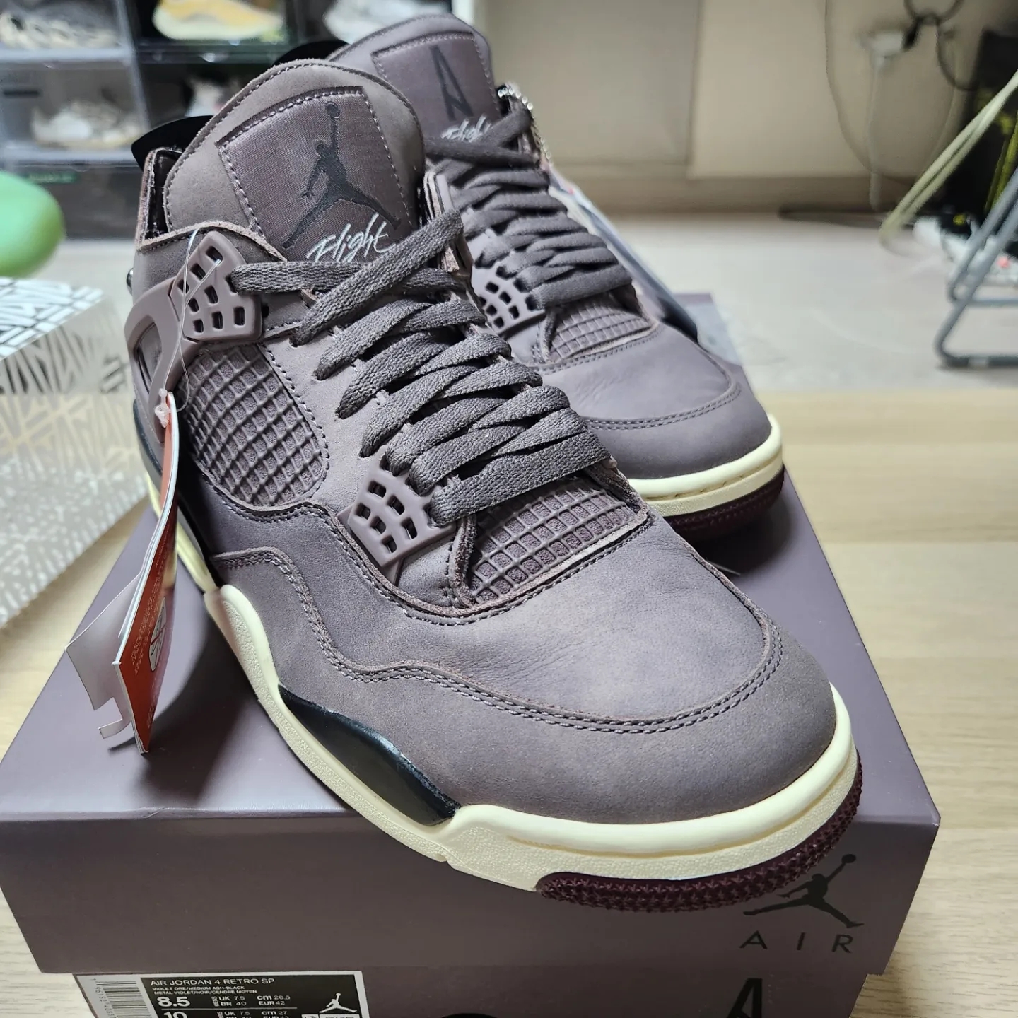 Jordan 4 x A Ma Maniere Retro Violet Ore 착용 스타일 - 1