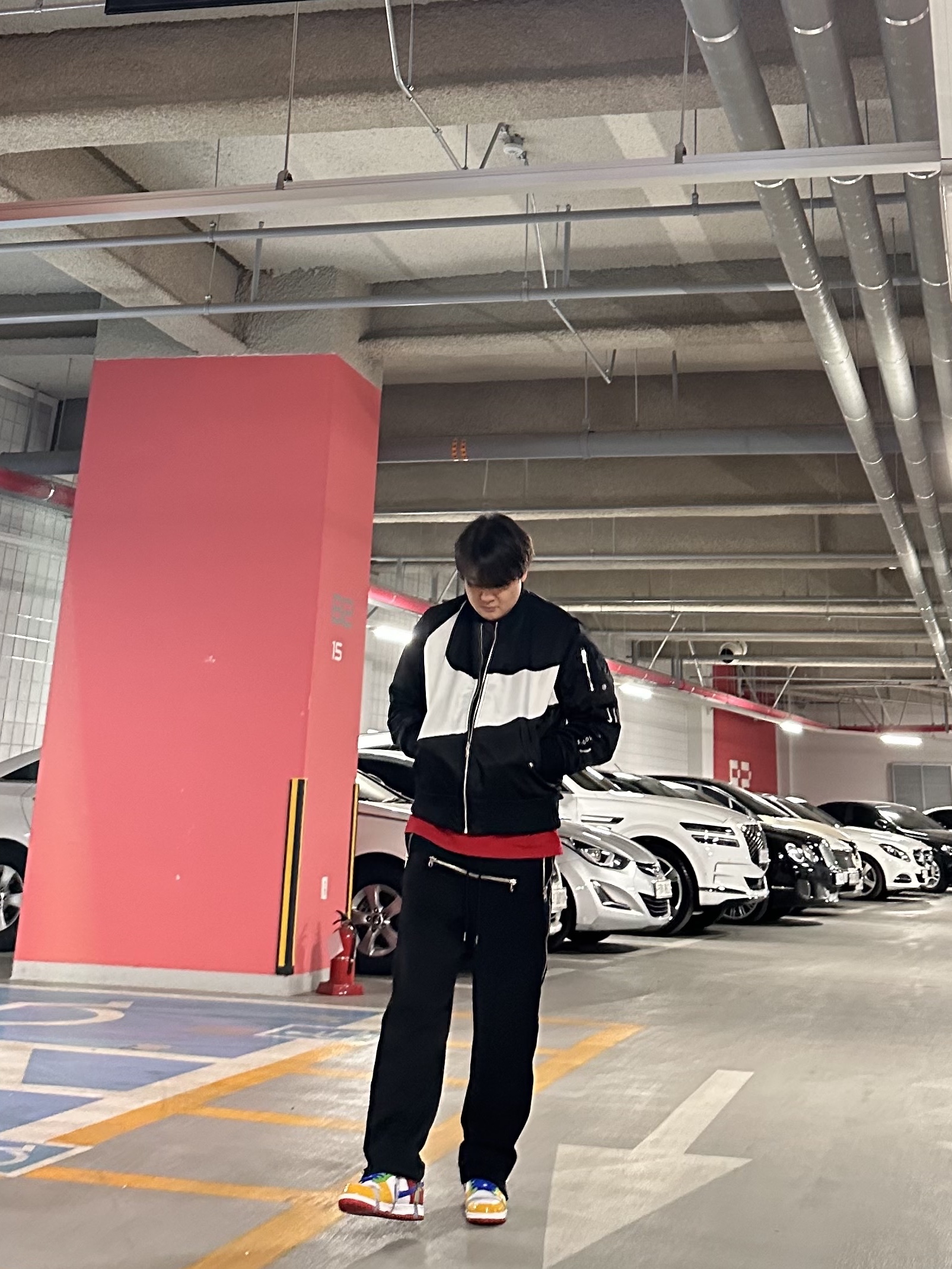 Nike NSW Swoosh Therma-Fit Bomber Black - Asia, Stussy Basic Stussy LS T-Shirt Red 2022 착용 스타일 - 1