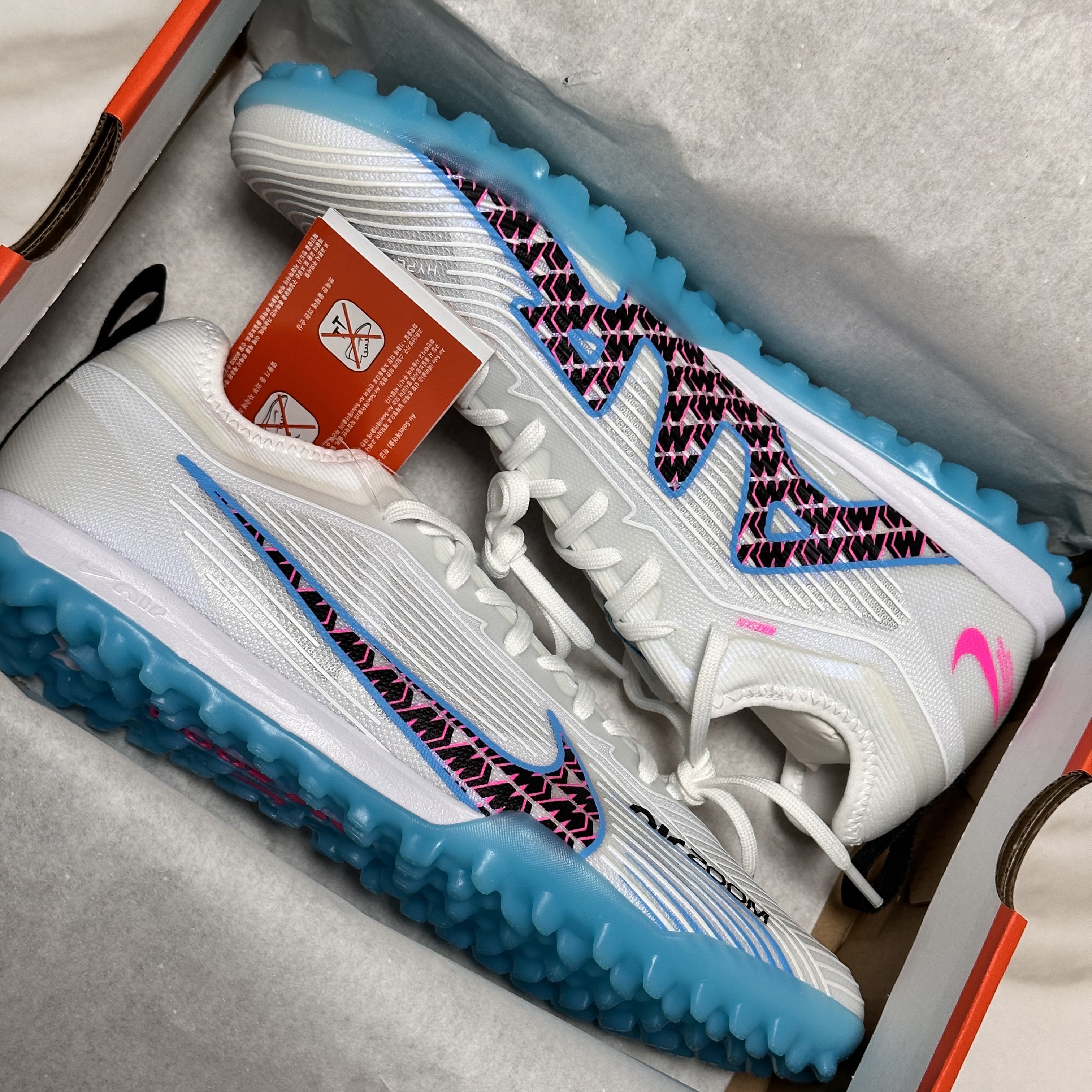 Nike Zoom Mercurial Vapor 15 Pro TF White Baltic Blue 착용 스타일