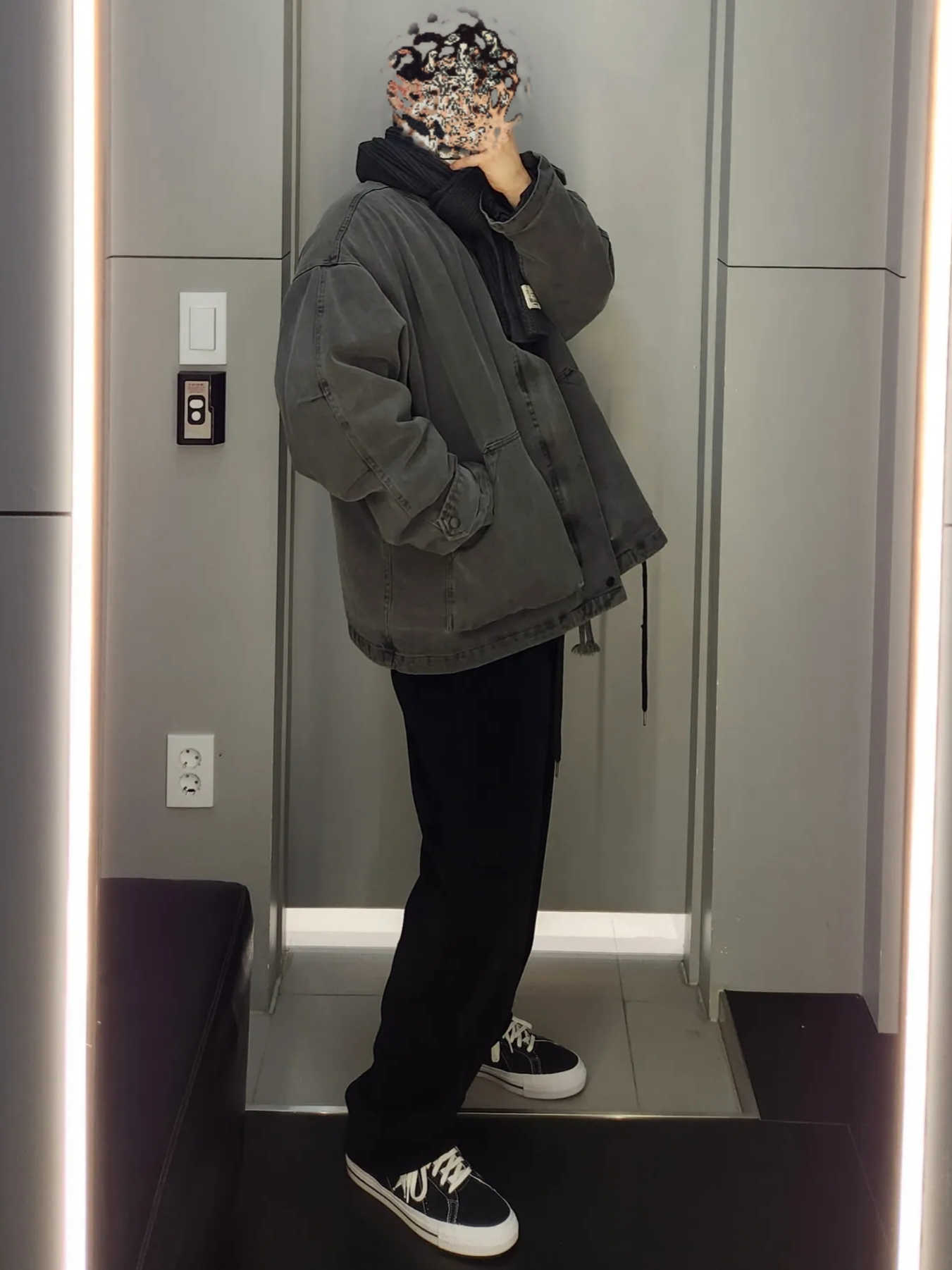 Converse x Stussy One Star Ox Black 착용 스타일