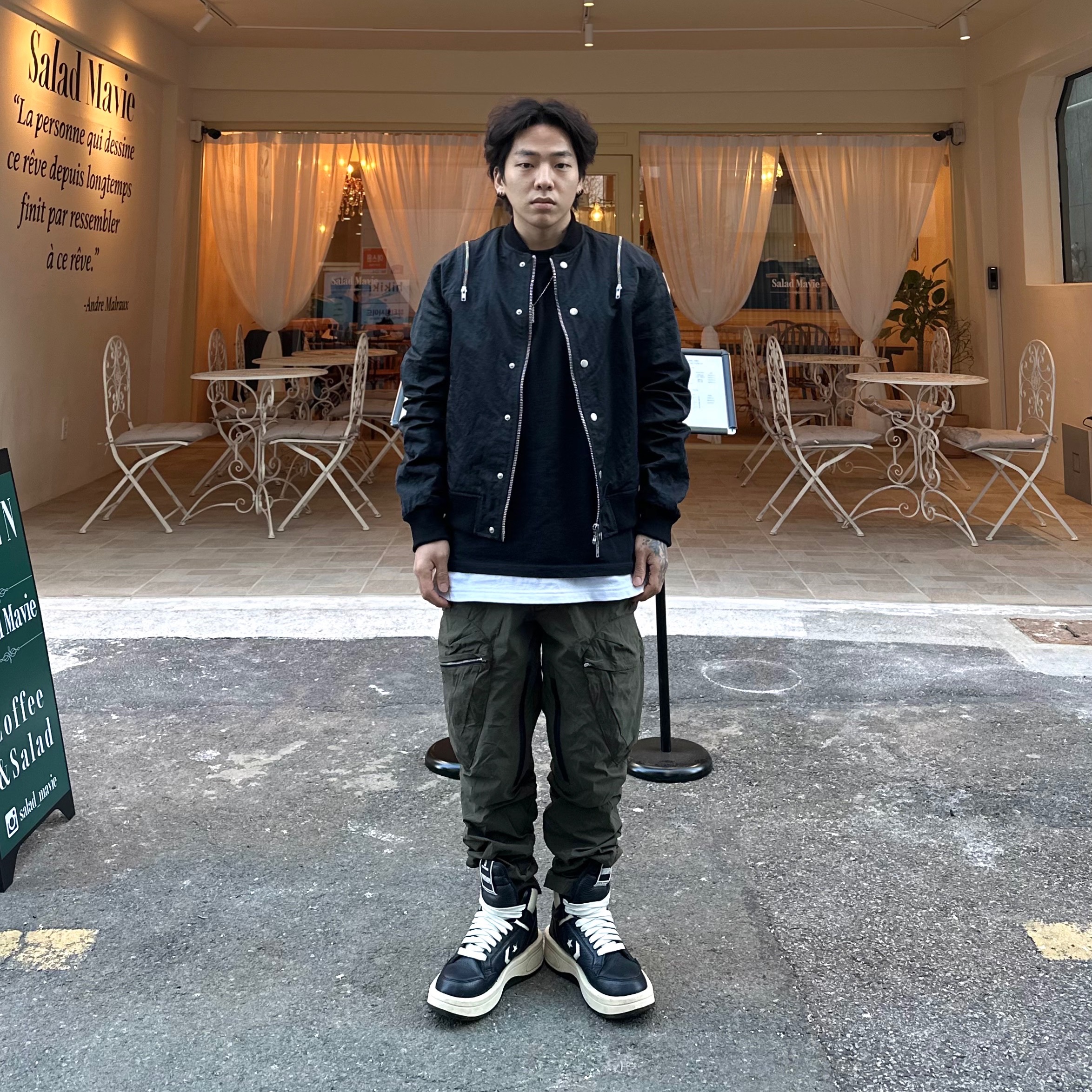 Converse x Drkshdw Turbowpn Black Cream 착용 스타일 - 2
