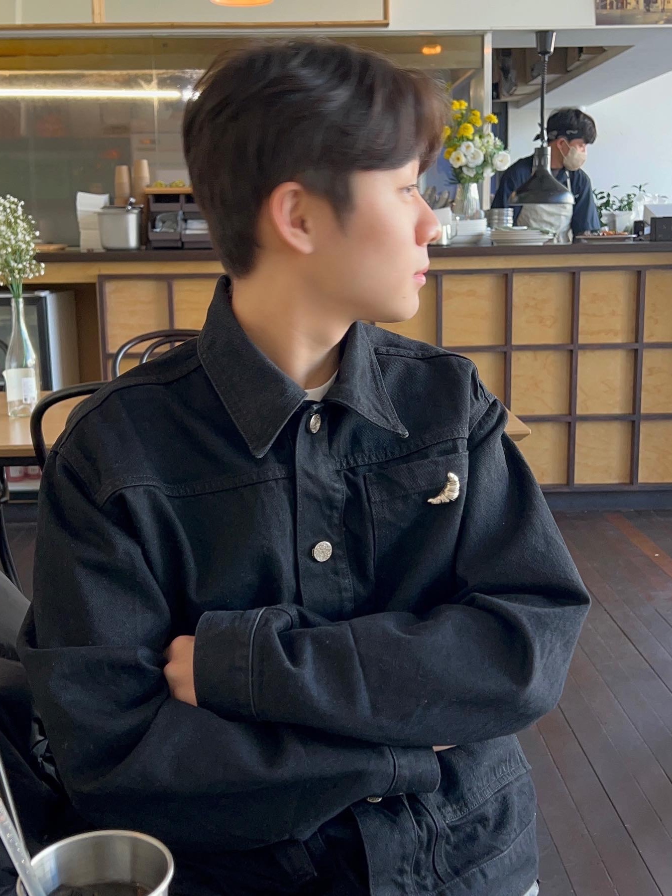 [KREAM 단독] STU Denim Jacket Black 착용 스타일 - 3