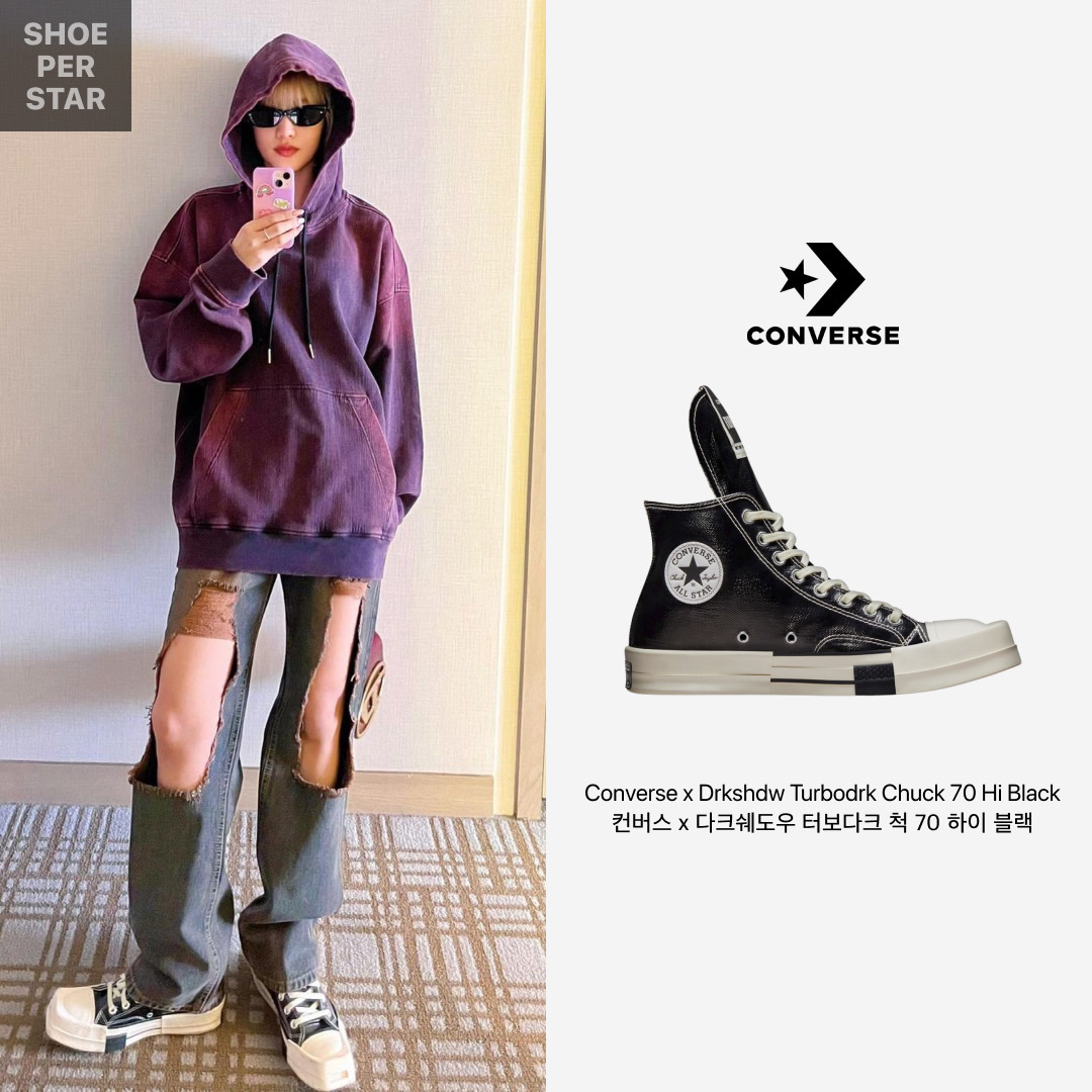 Converse x Drkshdw Turbodrk Chuck 70 Hi Black Lacquered Denim 착용 스타일 - 1