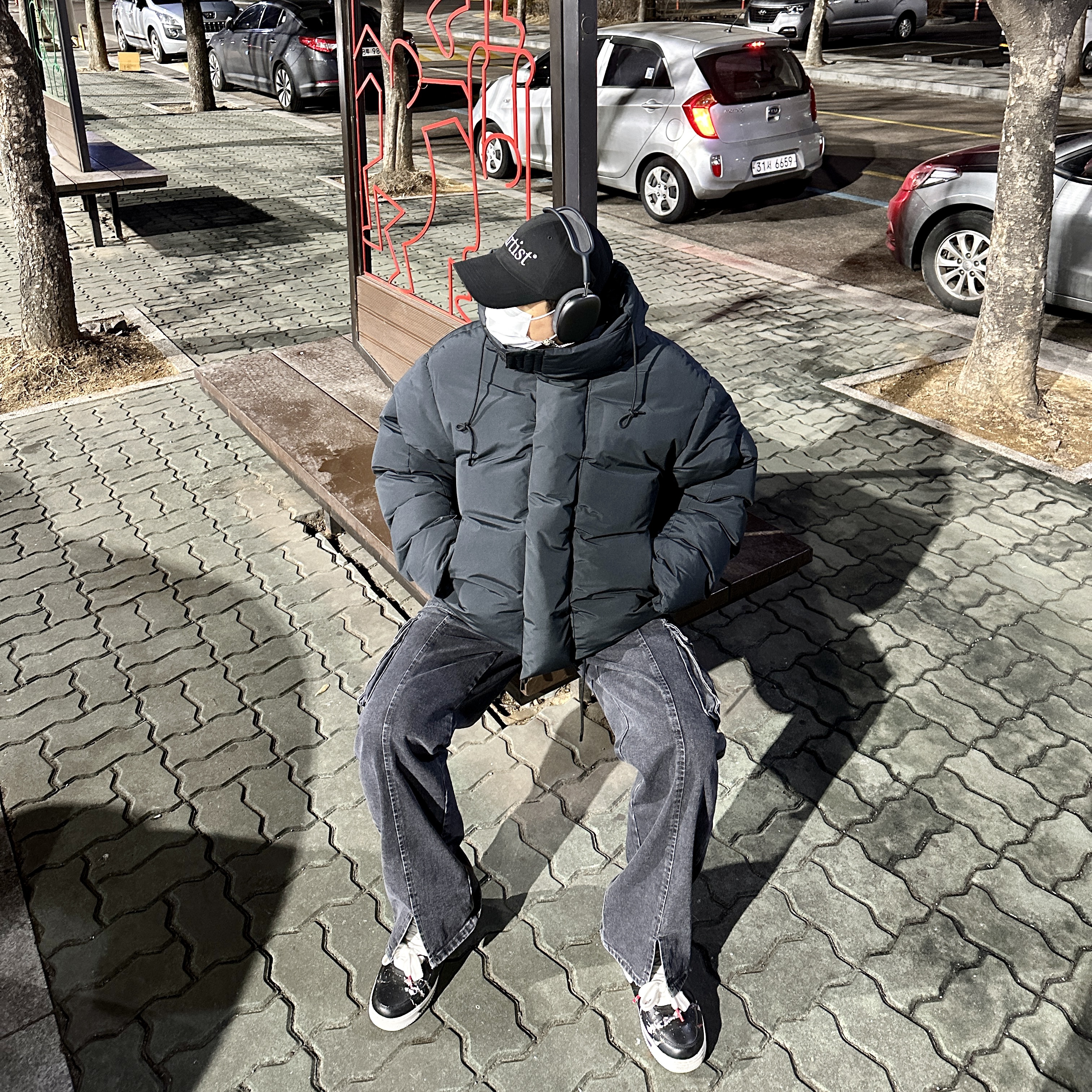 Nike x Peaceminusone Air Force 1 Low Para-Noise, Apple AirPods Max Lightning Space Gray (Korean Ver.) 착용 스타일 - 1