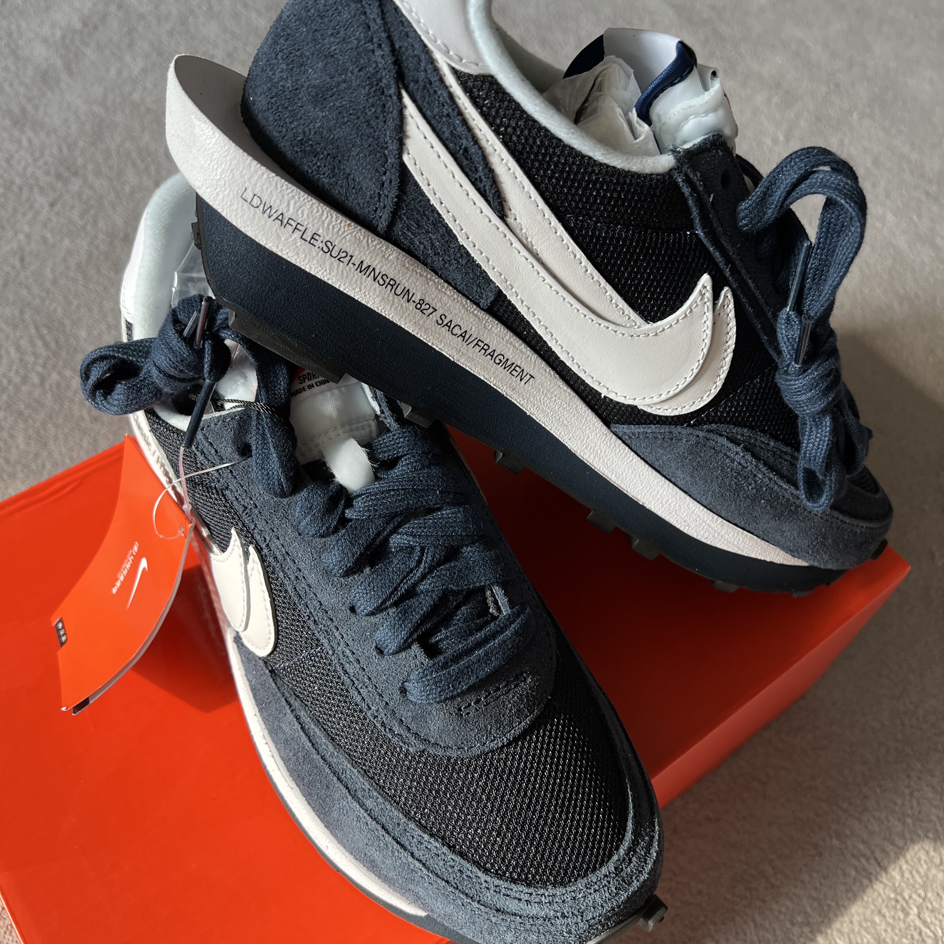 Nike x Sacai x Fragment LDWaffle Blackened Blue 착용 스타일