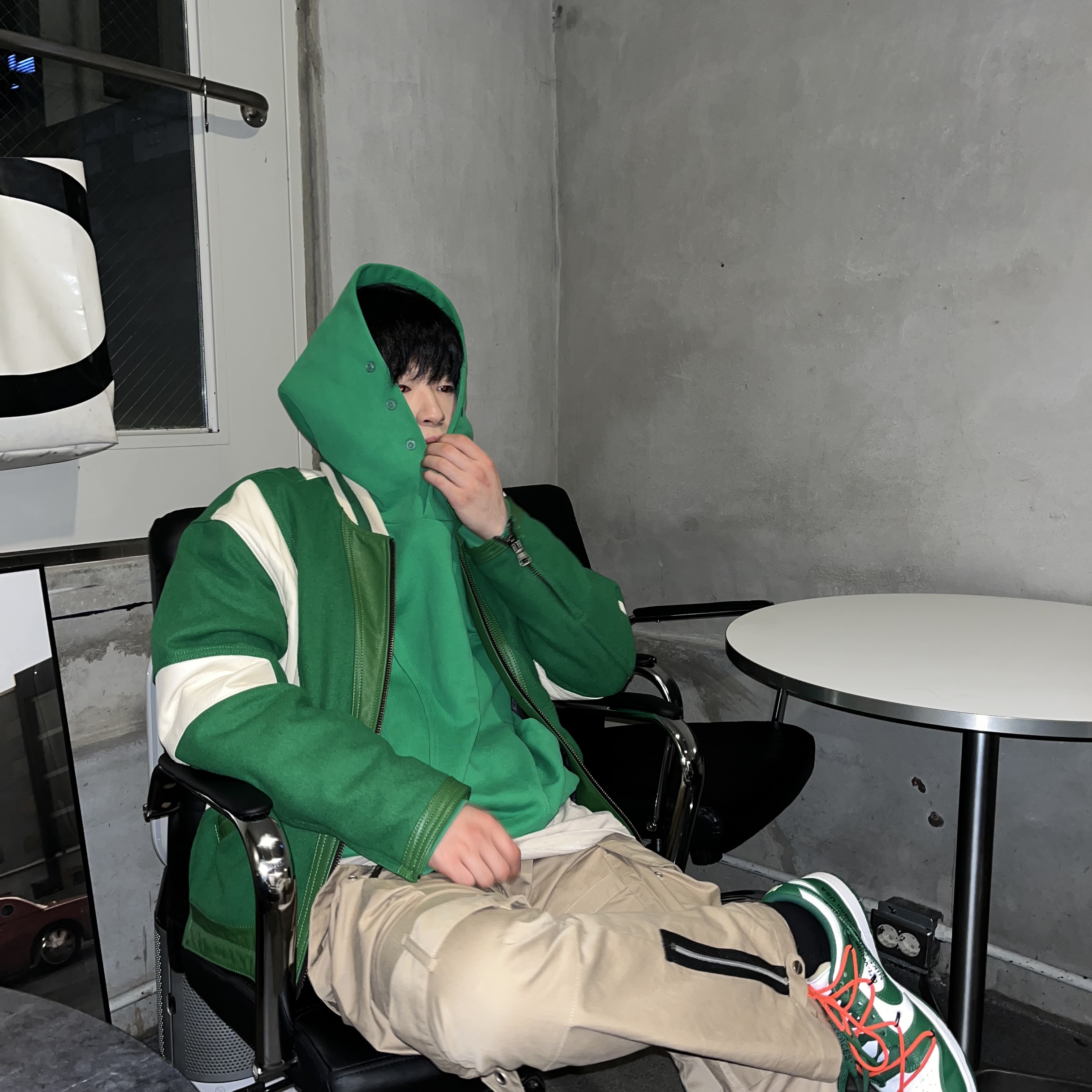 Nike x Off-White Dunk Low Pine Green 착용 스타일 - 4