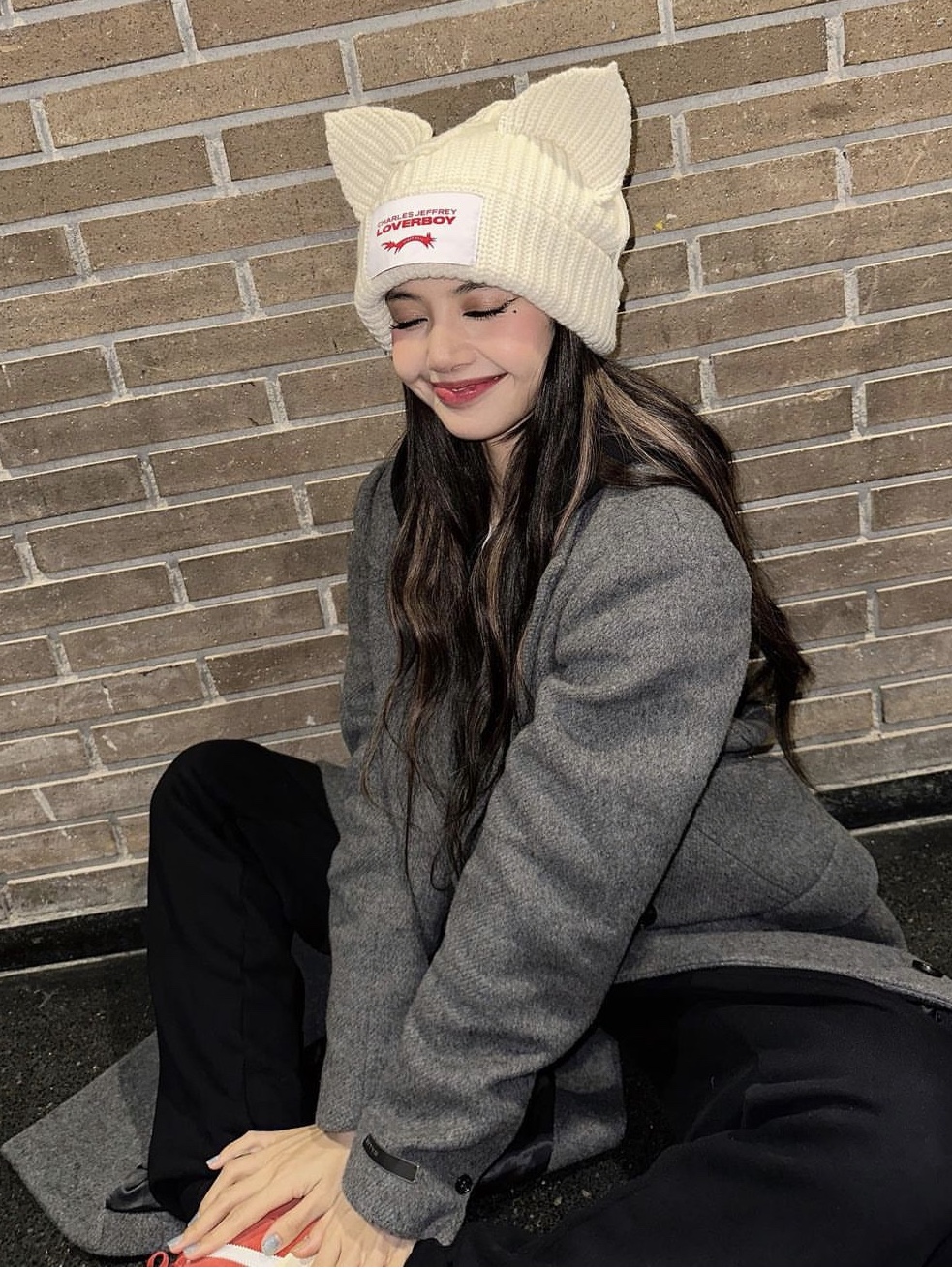 Charles Jeffrey Loverboy Chunky Ears Beanie Ecru 착용 스타일 - 4