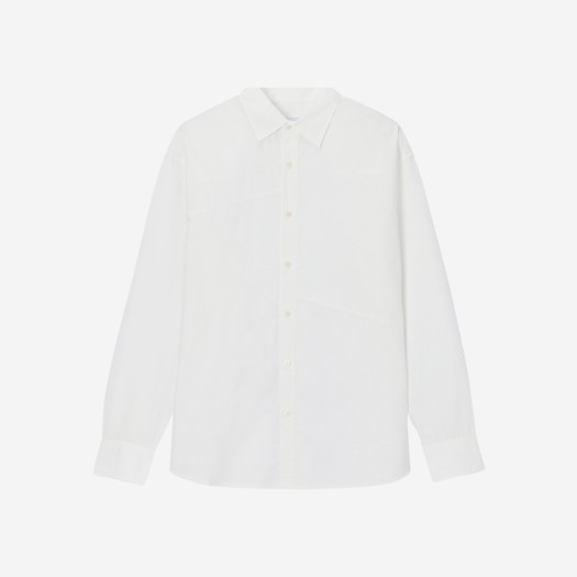 Typing Mistake Pleats Sleeves Shirt White - 22FW
