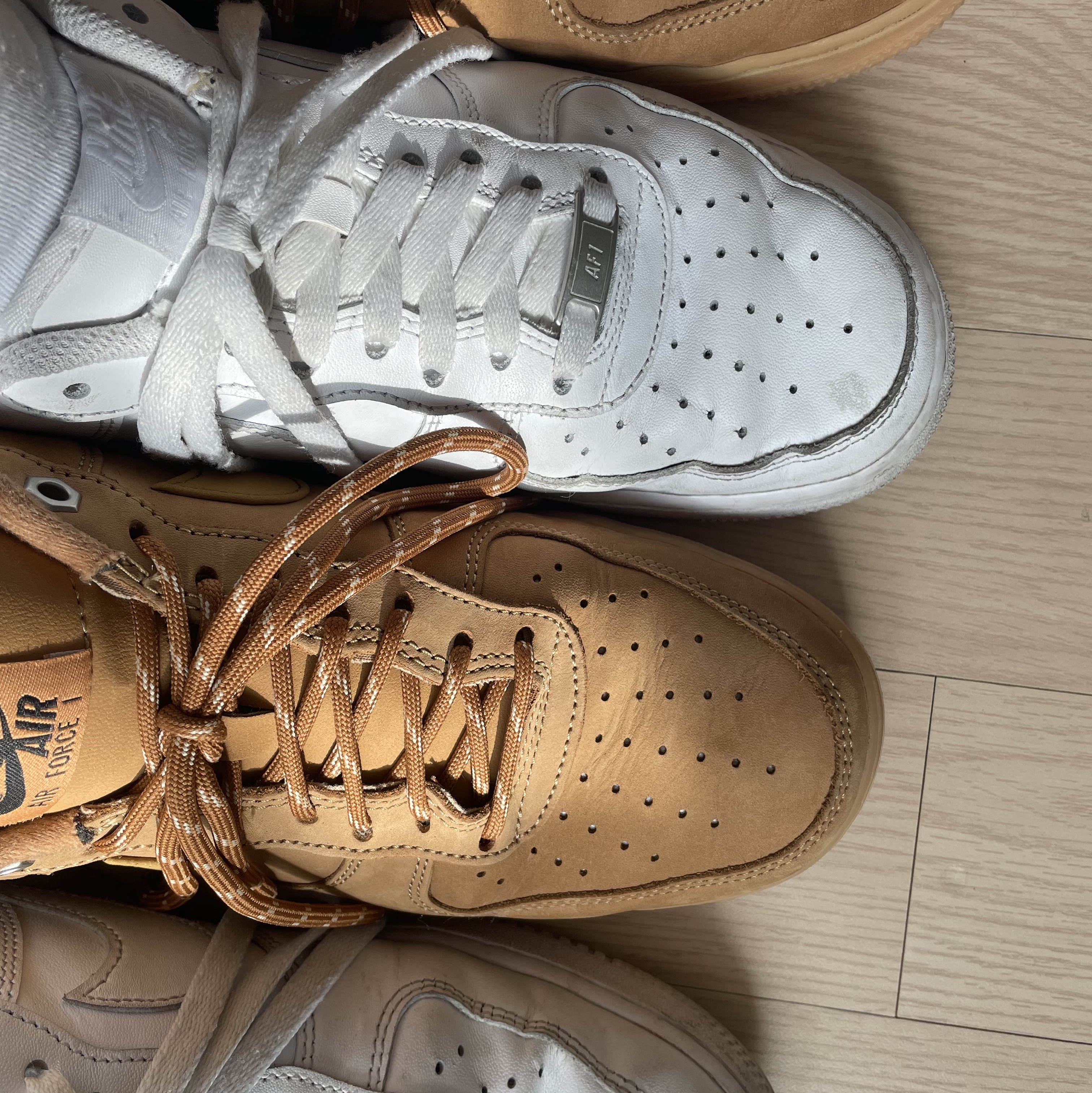Nike Air Force 1 '07 WB Flax, Nike Air Force 1 '07 Low White 착용 스타일