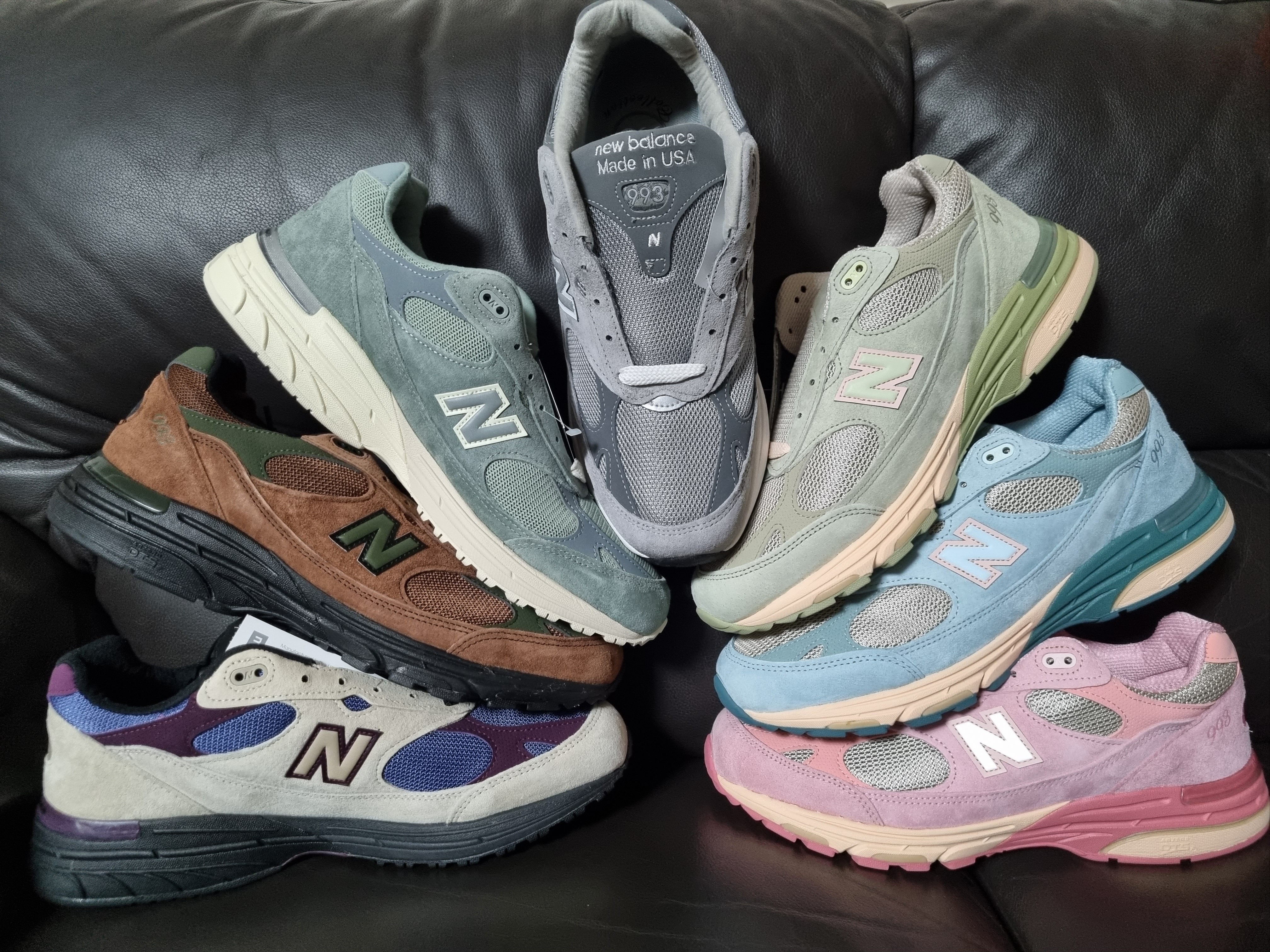 New Balance x Aime Leon Dore 993 Made in USA Taupe, New Balance 993 Made in USA Grey - D Standard 착용 스타일 - 1