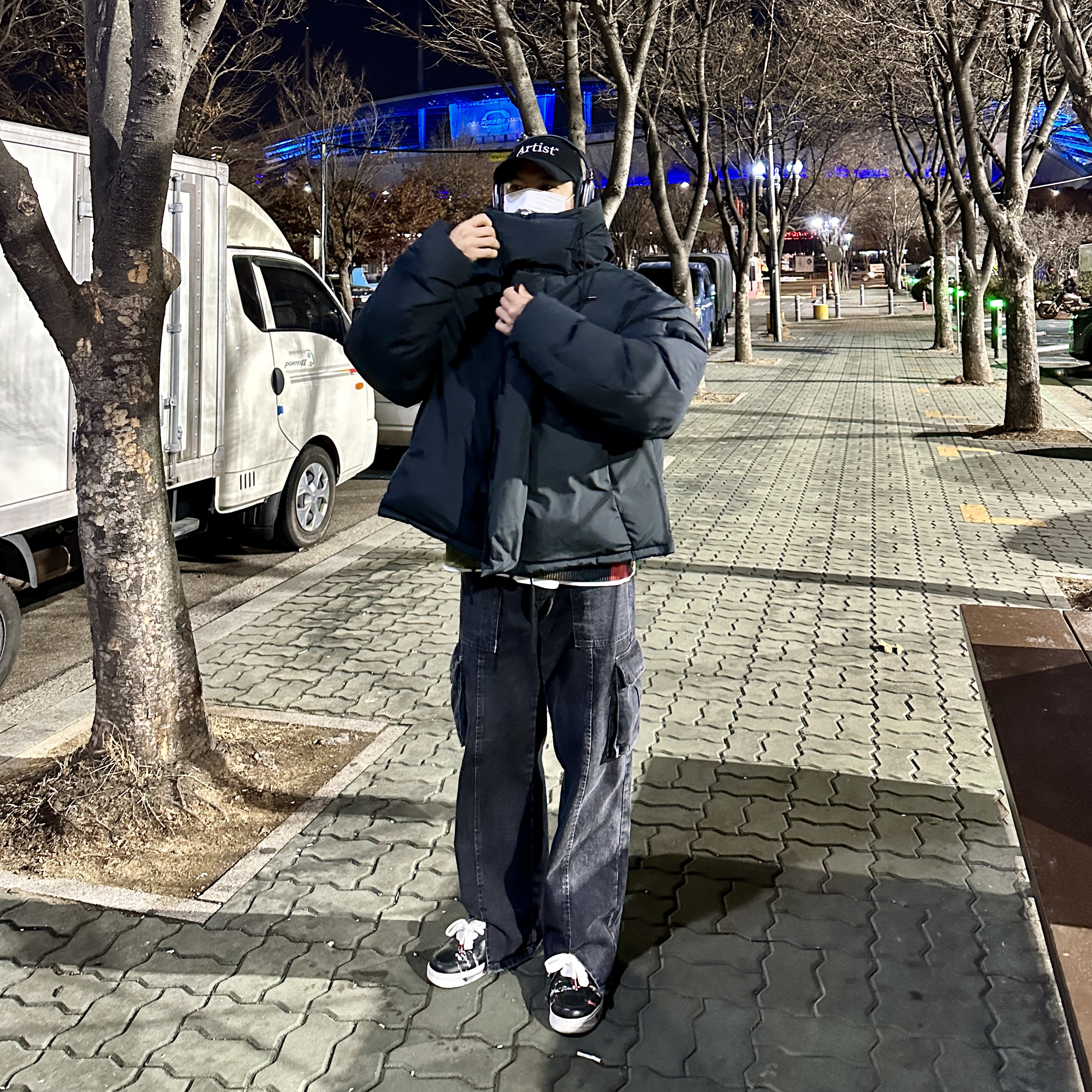 Nike x Peaceminusone Air Force 1 Low Para-Noise, Apple AirPods Max Lightning Space Gray (Korean Ver.) 착용 스타일 - 3