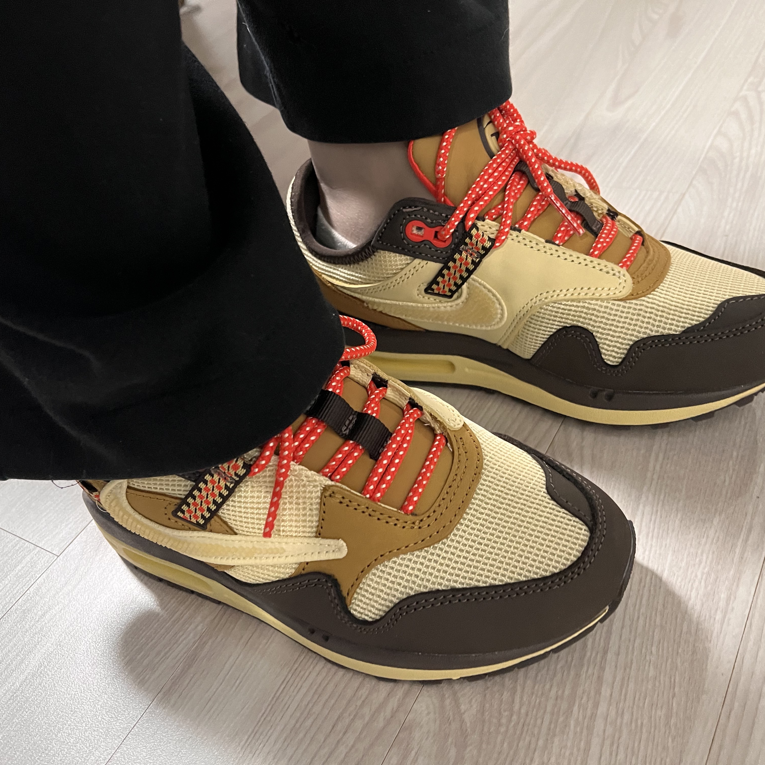 Nike x Travis Scott Air Max 1 Cact.us Brown 착용 스타일 - 1