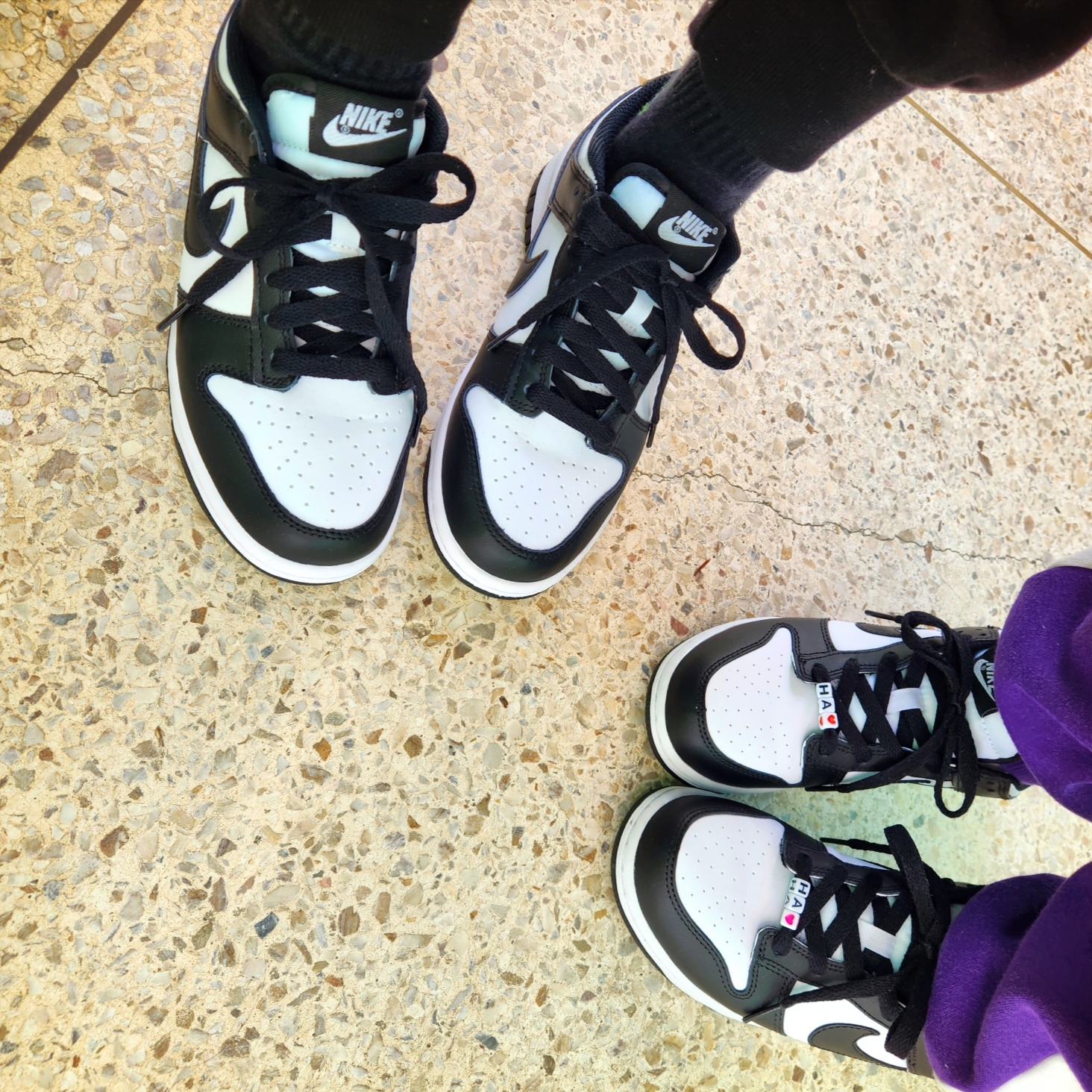 (PS) Nike Dunk Low Black, (GS) Nike Dunk Low Black 착용 스타일