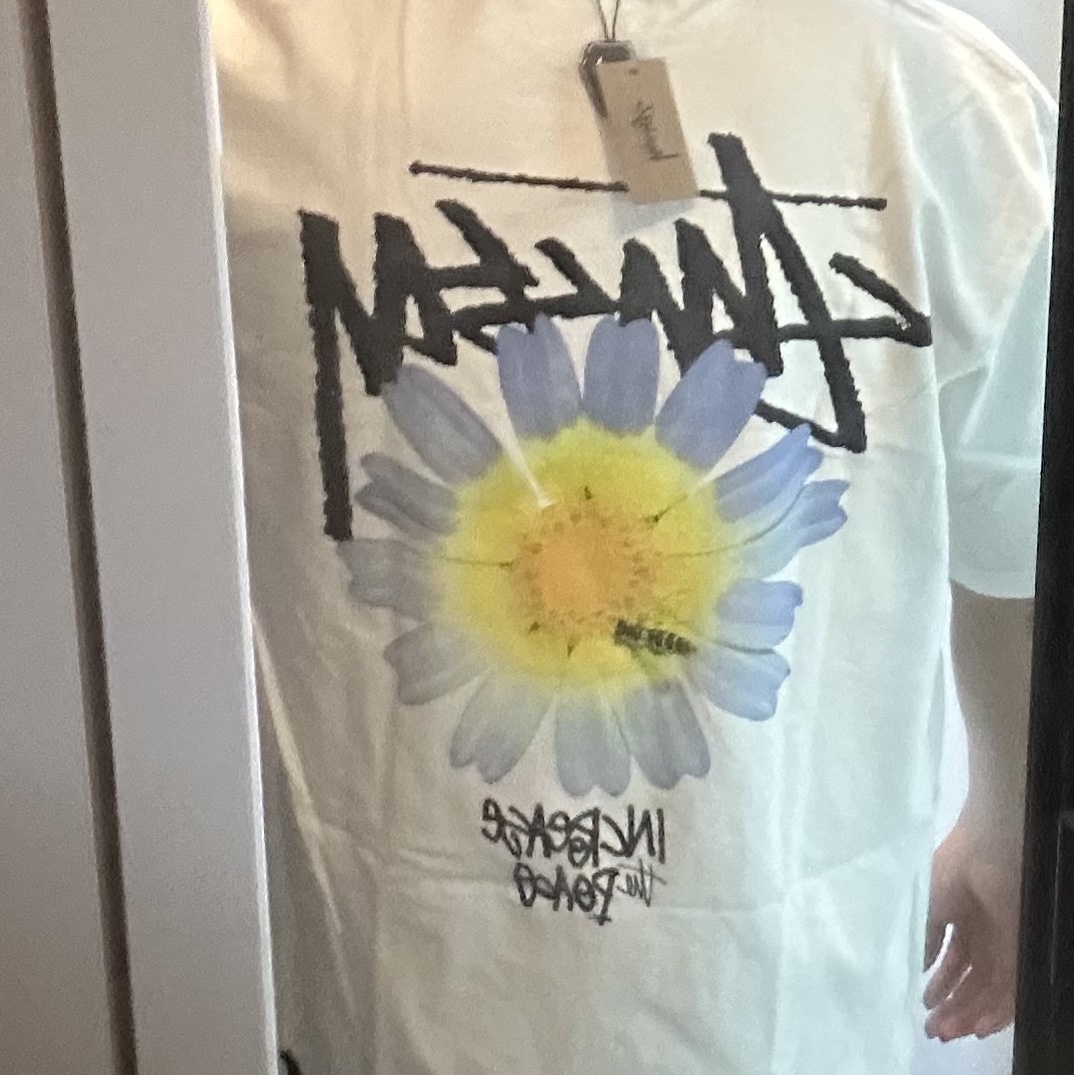 Stussy ITP Flower T-Shirt White 착용 스타일 - 2
