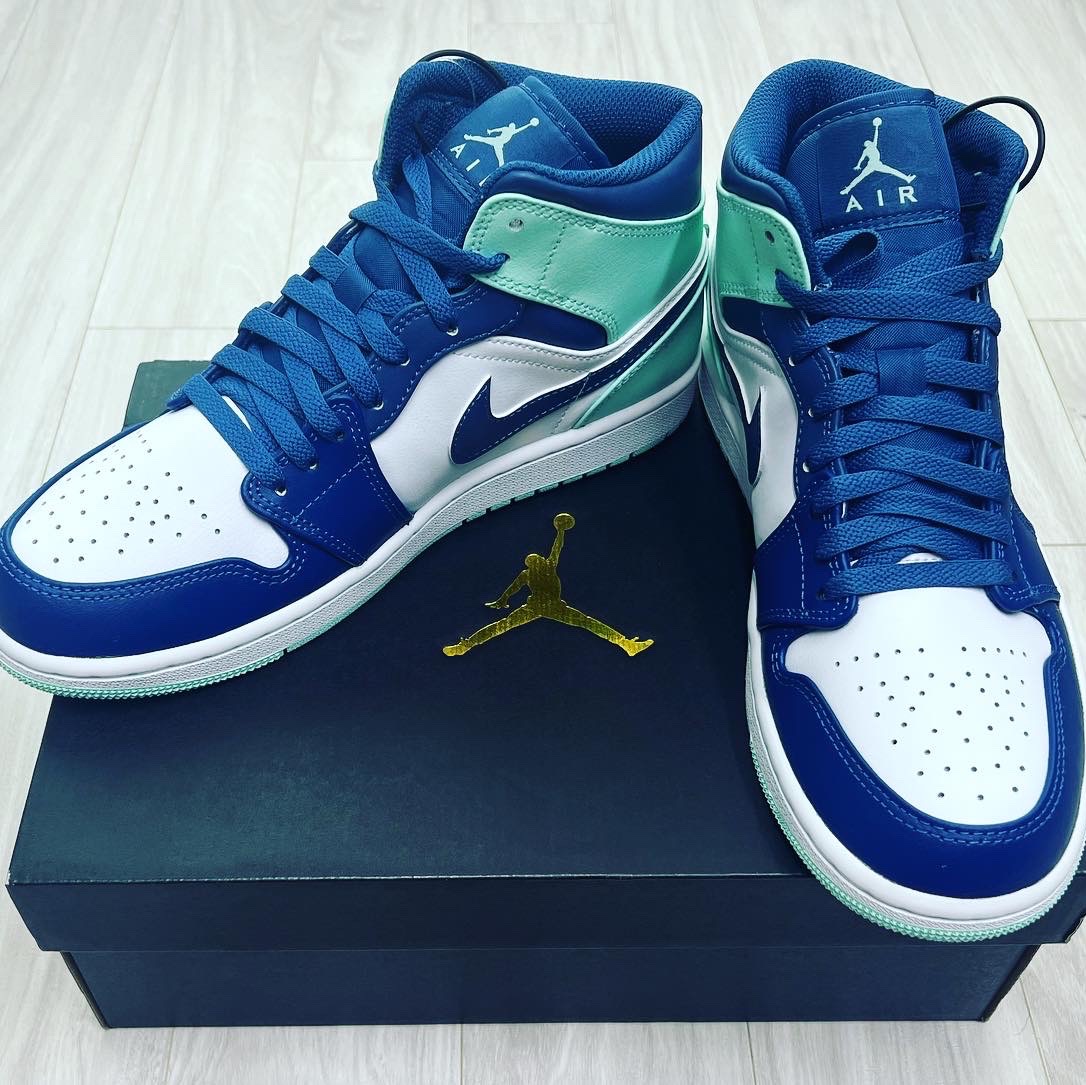 Jordan 1 Mid Blue Mint 착용 스타일