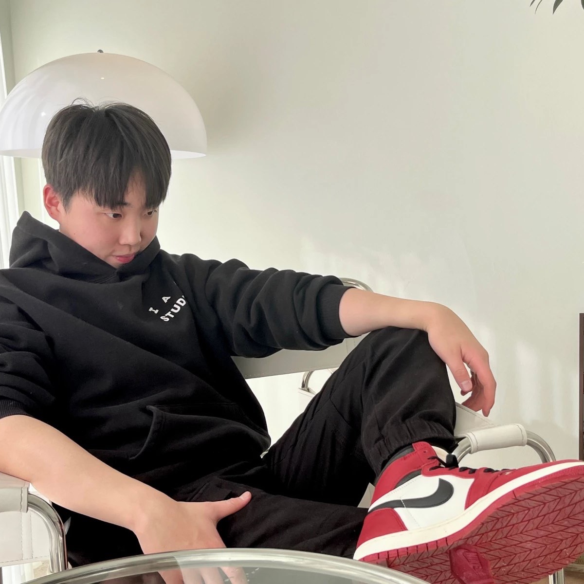 Jordan 1 Retro High OG Chicago 2022, IAB Studio Hoodie Black White 착용 스타일