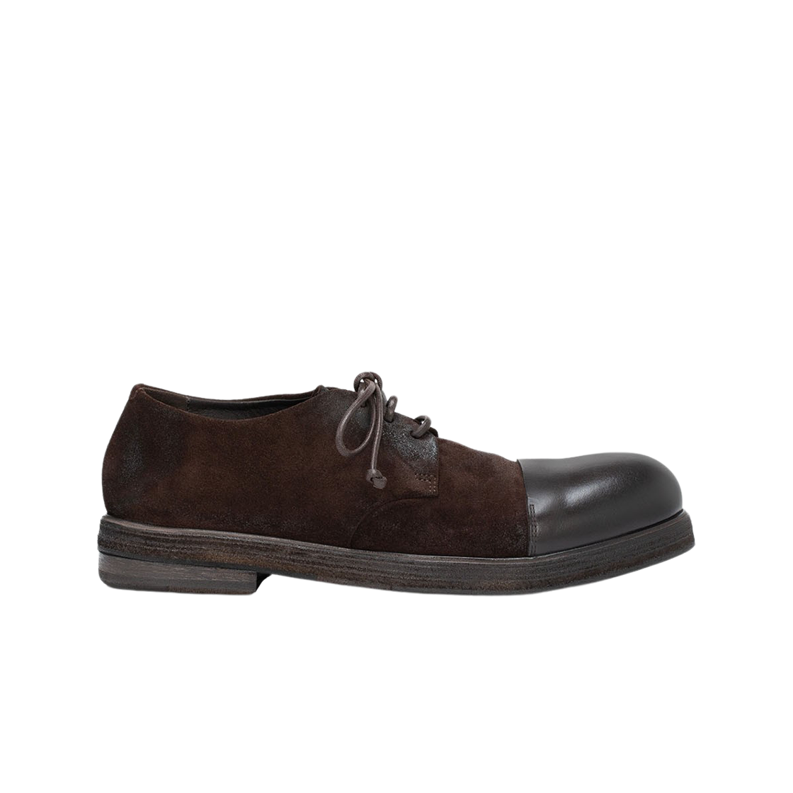 마르셀 주카 제파 더비 리버스 스무스 레더 테스타 디 모로(Marsell Zucca Zeppa Derby Reversed Smooth Leather Testa di Moro)