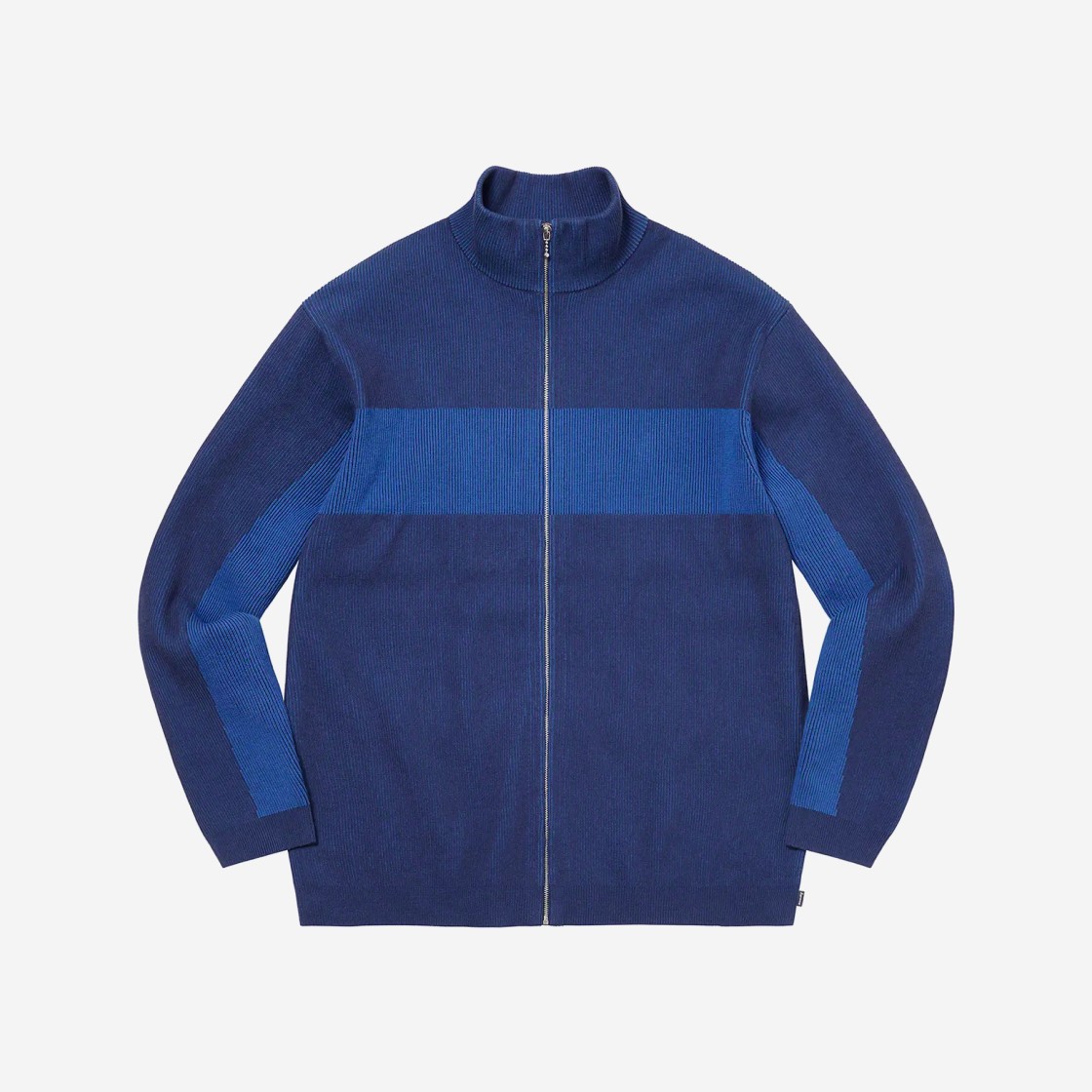 Supreme 2-Tone Ribbed Zip Up Sweater Blue - 22FW 상세 이미지 2