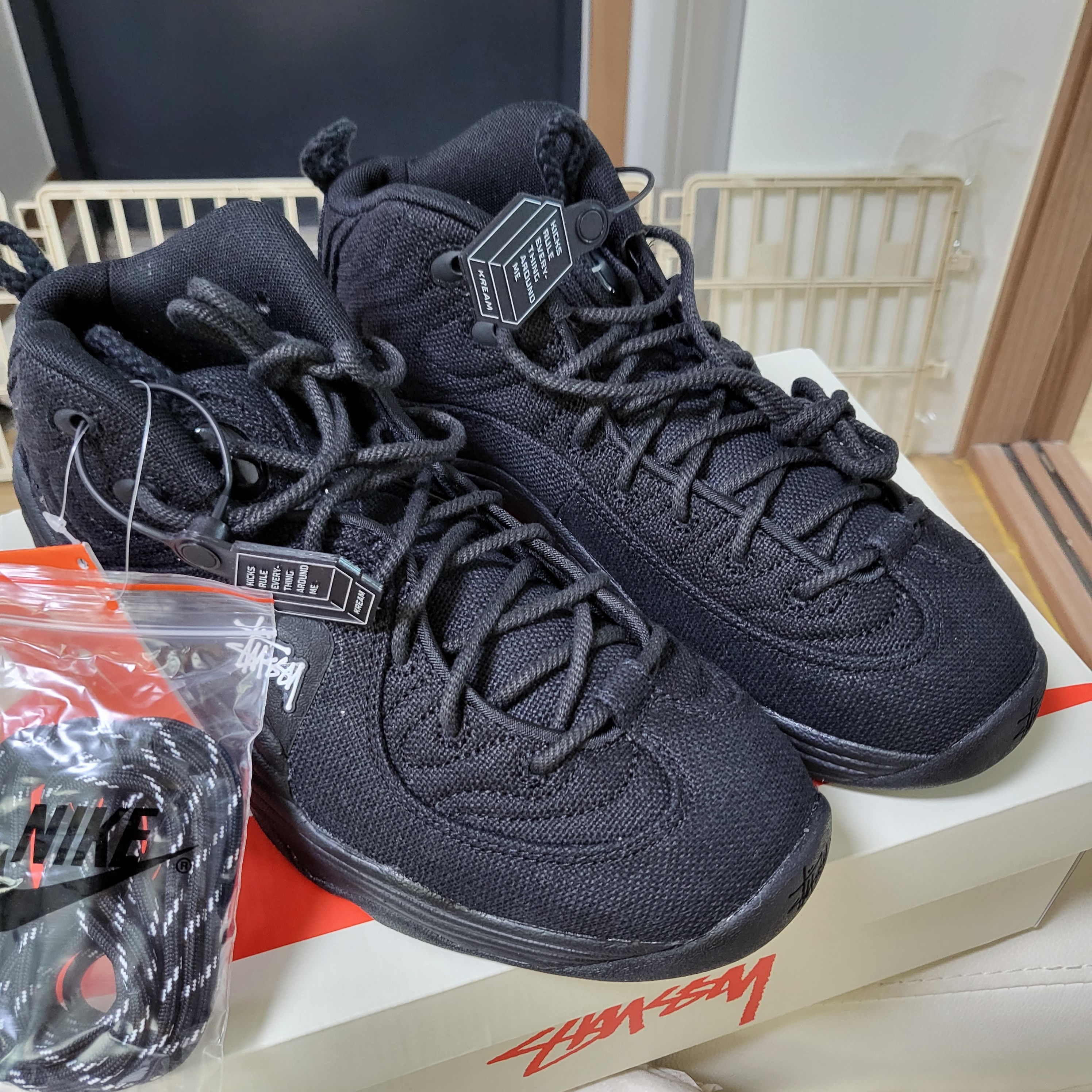 Nike x Stussy Air Penny II Black 착용 스타일 - 1