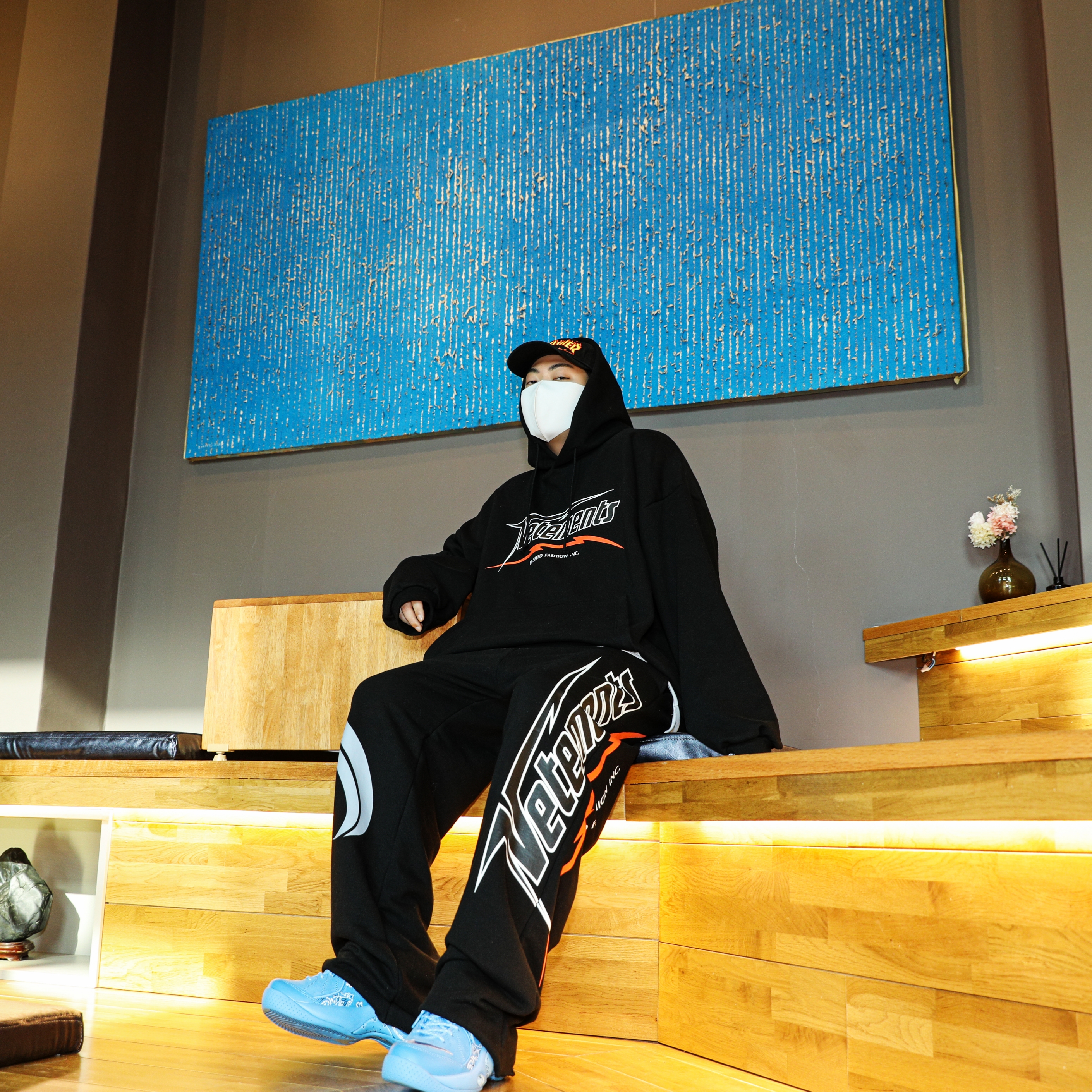 Nike x Supreme Air Zoom Flight 95 SP University Blue 착용 스타일 - 1