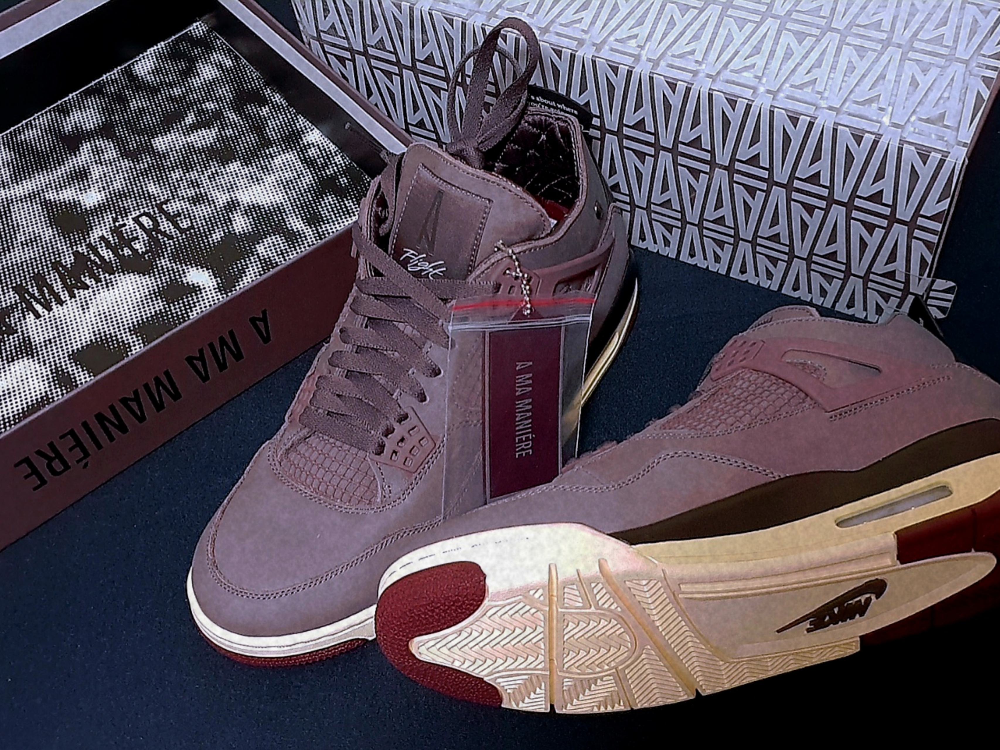 Jordan 4 x A Ma Maniere Retro Violet Ore 착용 스타일