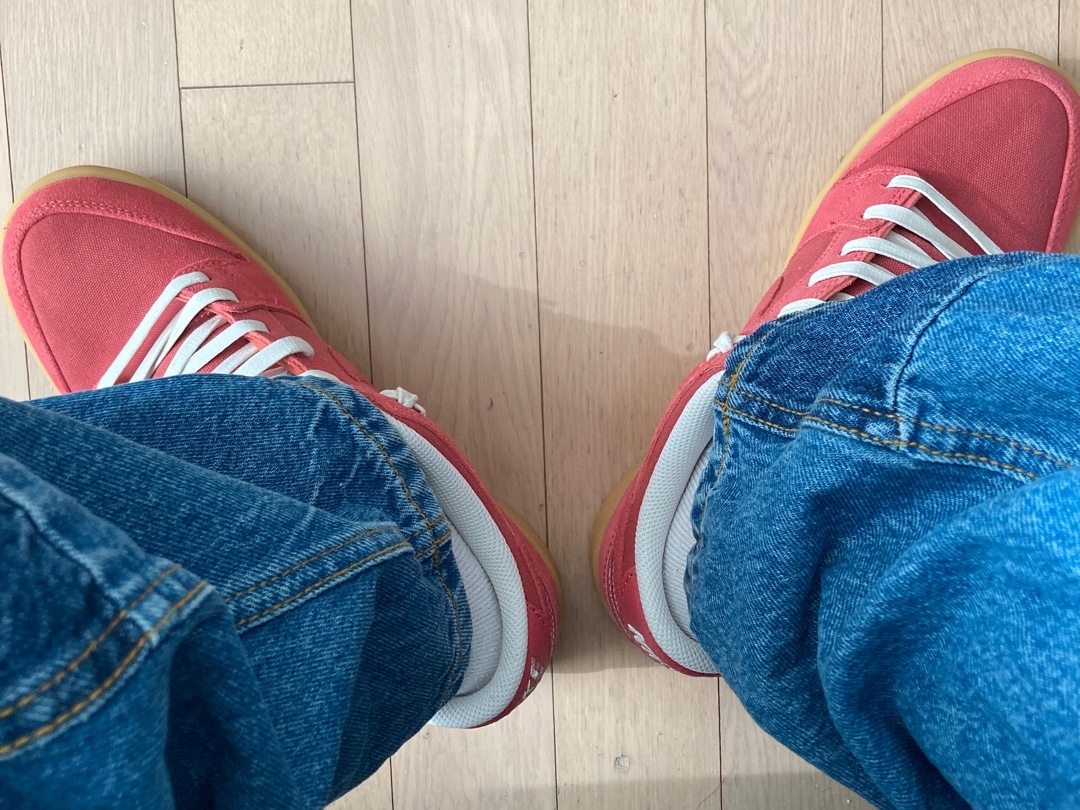 Nike SB Dunk Low Adobe, Zara x Ader Error Barrel Leg Jeans Blue 착용 스타일