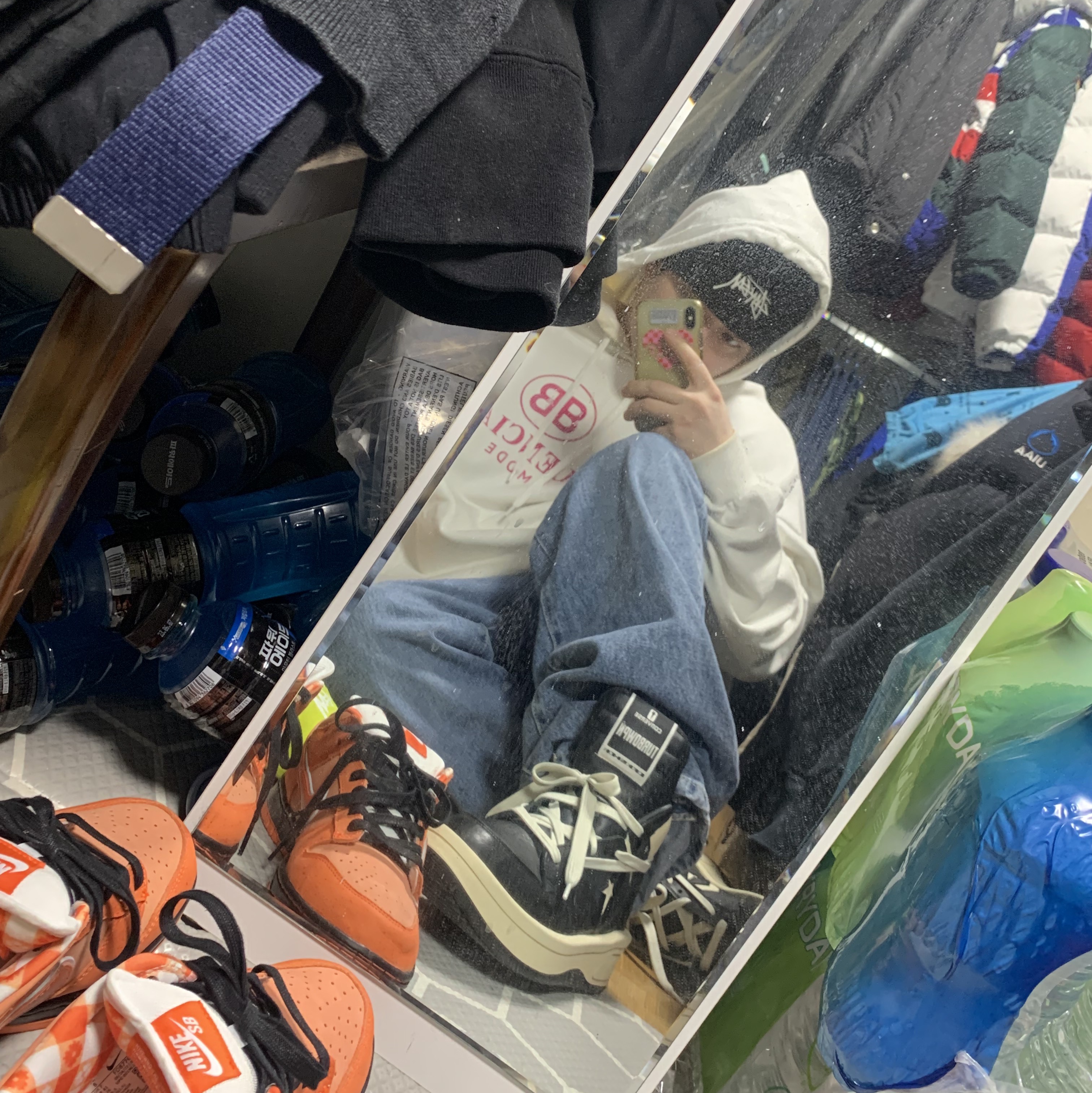Converse x Drkshdw Turbowpn Black Cream 착용 스타일