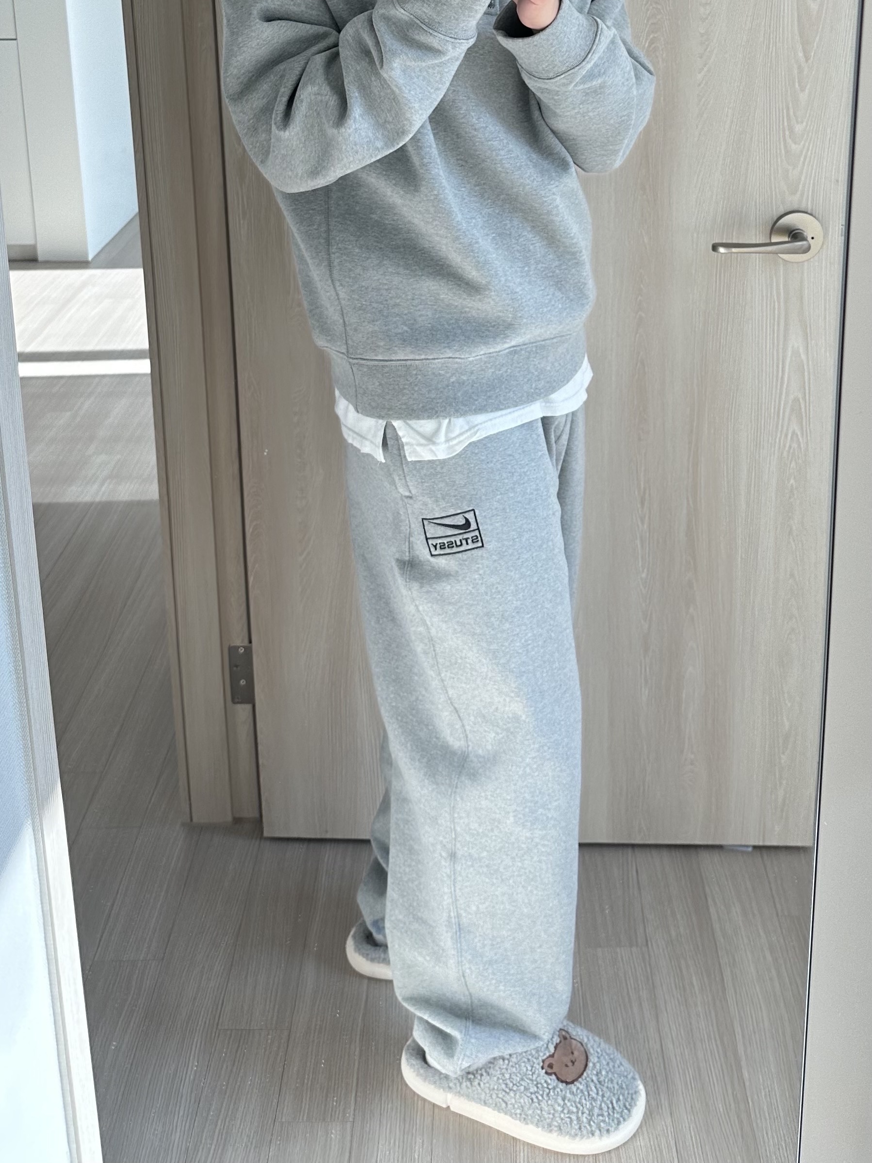 Nike x Stussy NRG RA Fleece Pants Dark Grey Heather (DJ9490-063) 착용 스타일 - 2
