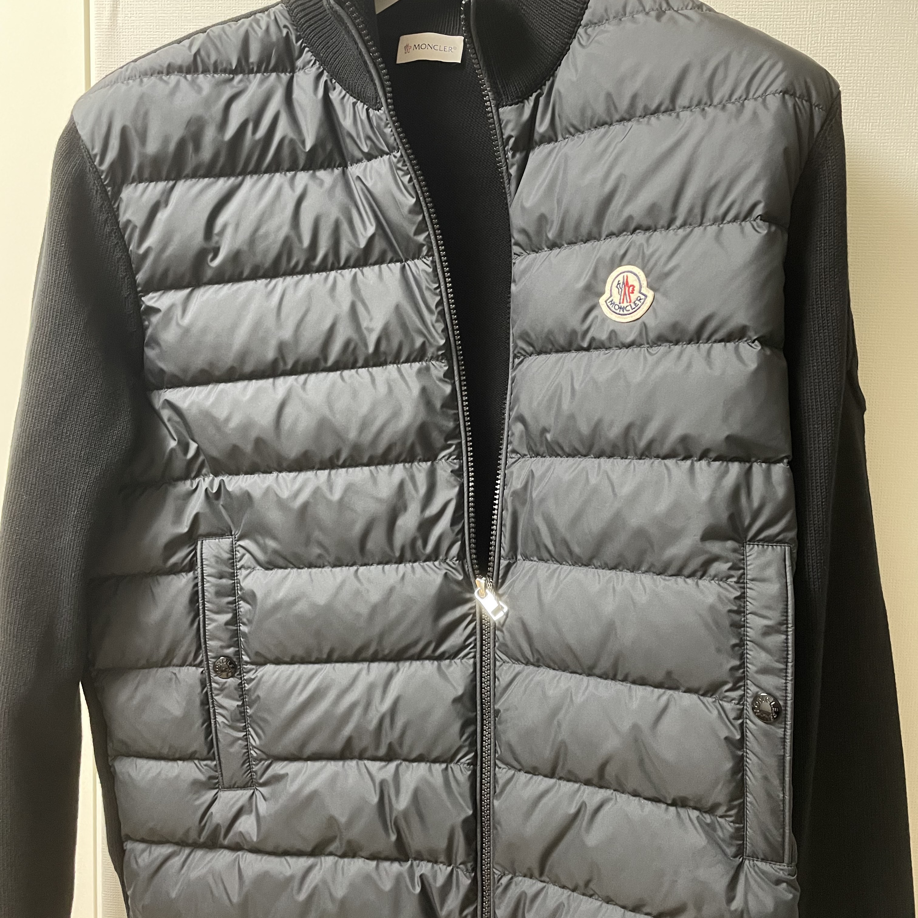 Moncler Padded Wool Cardigan Black - 23SS 착용 스타일