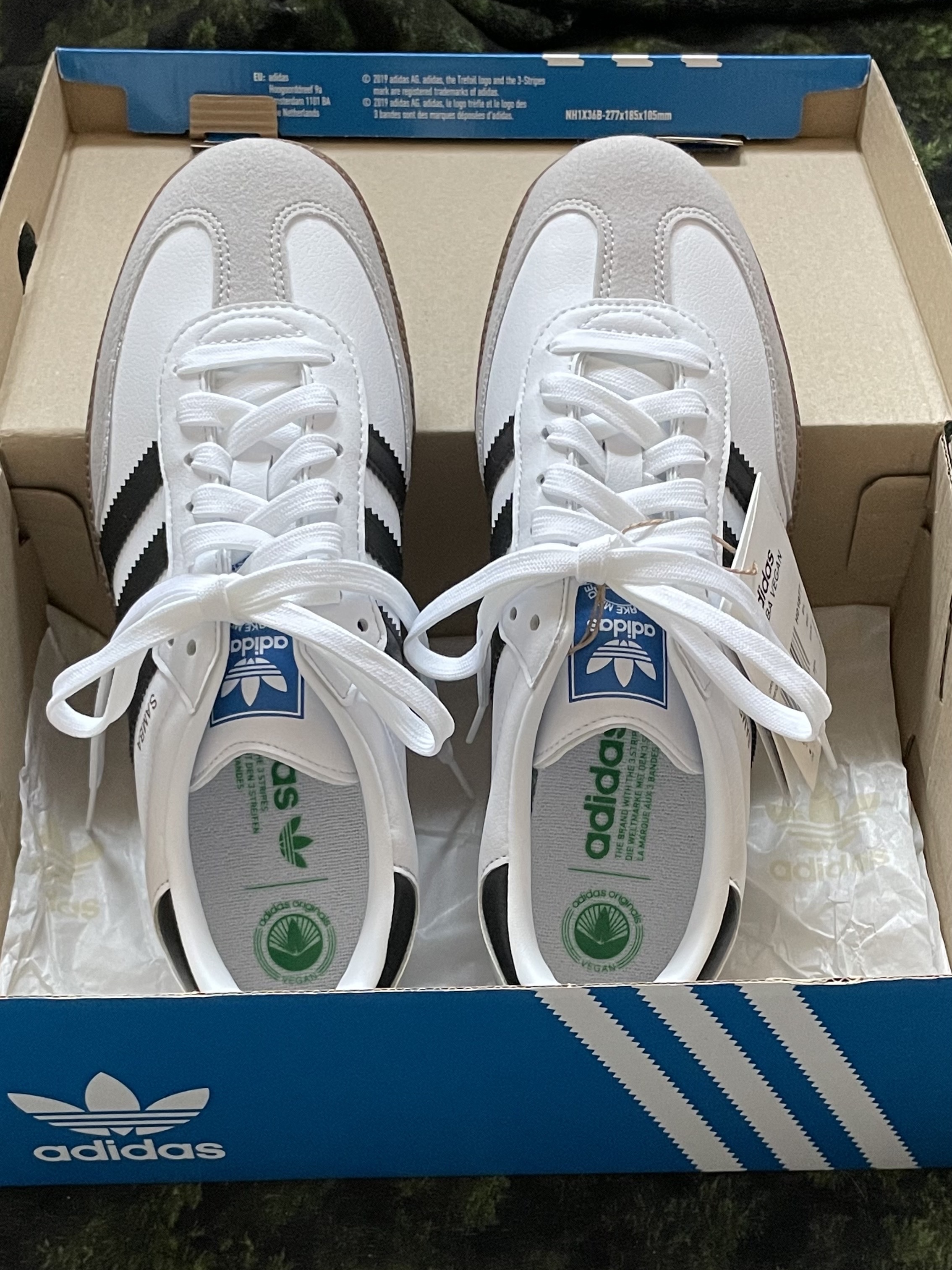 Adidas Samba Vegan White Black 착용 스타일
